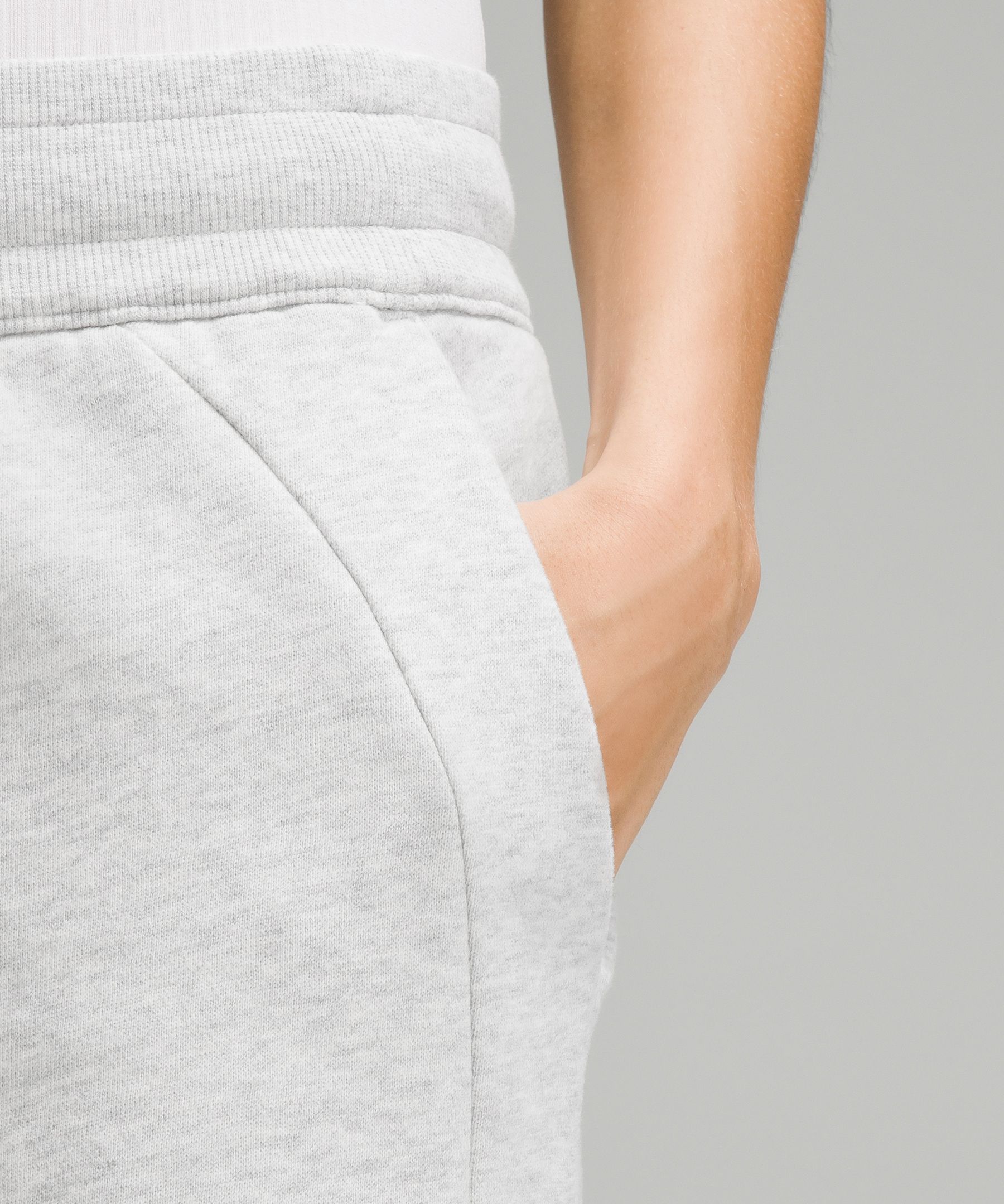 Shop Lululemon Scuba High-rise Cropped Joggers In Heathered Core Ultra Light Grey