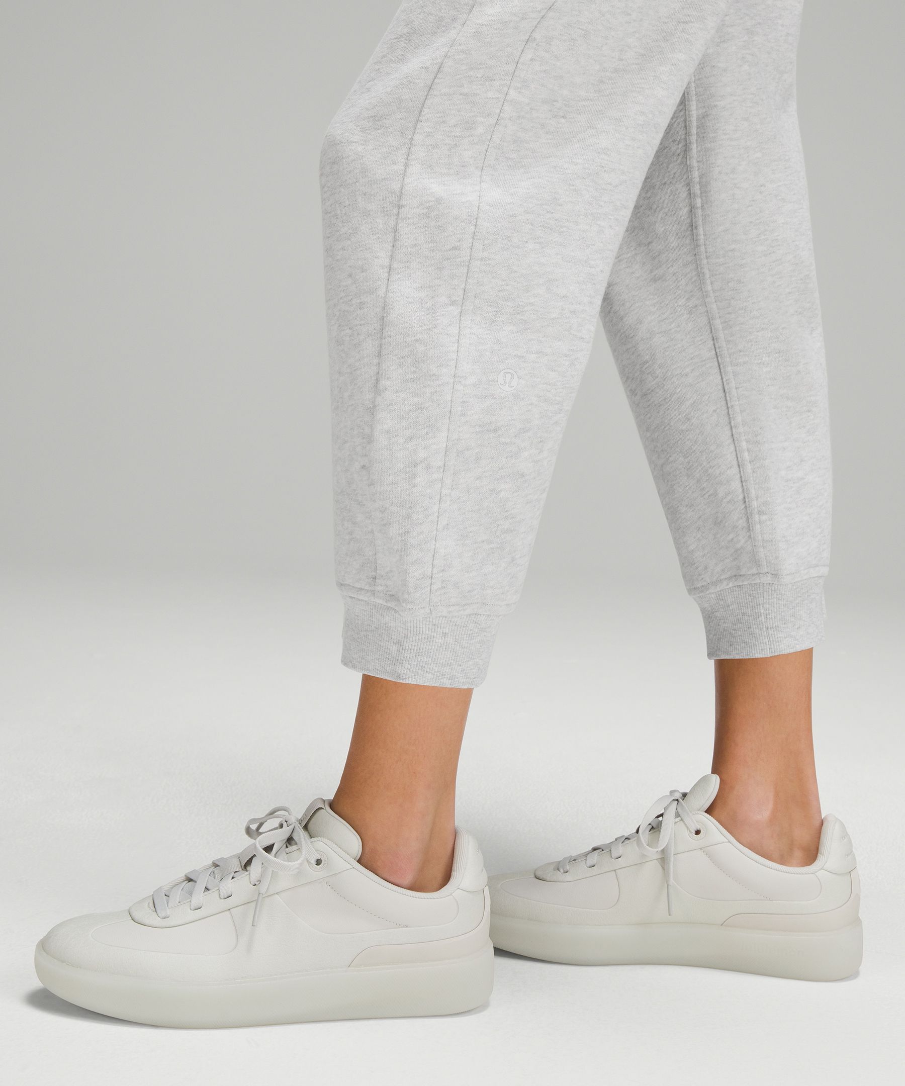 Shop Lululemon Scuba High-rise Cropped Joggers In Heathered Core Ultra Light Grey