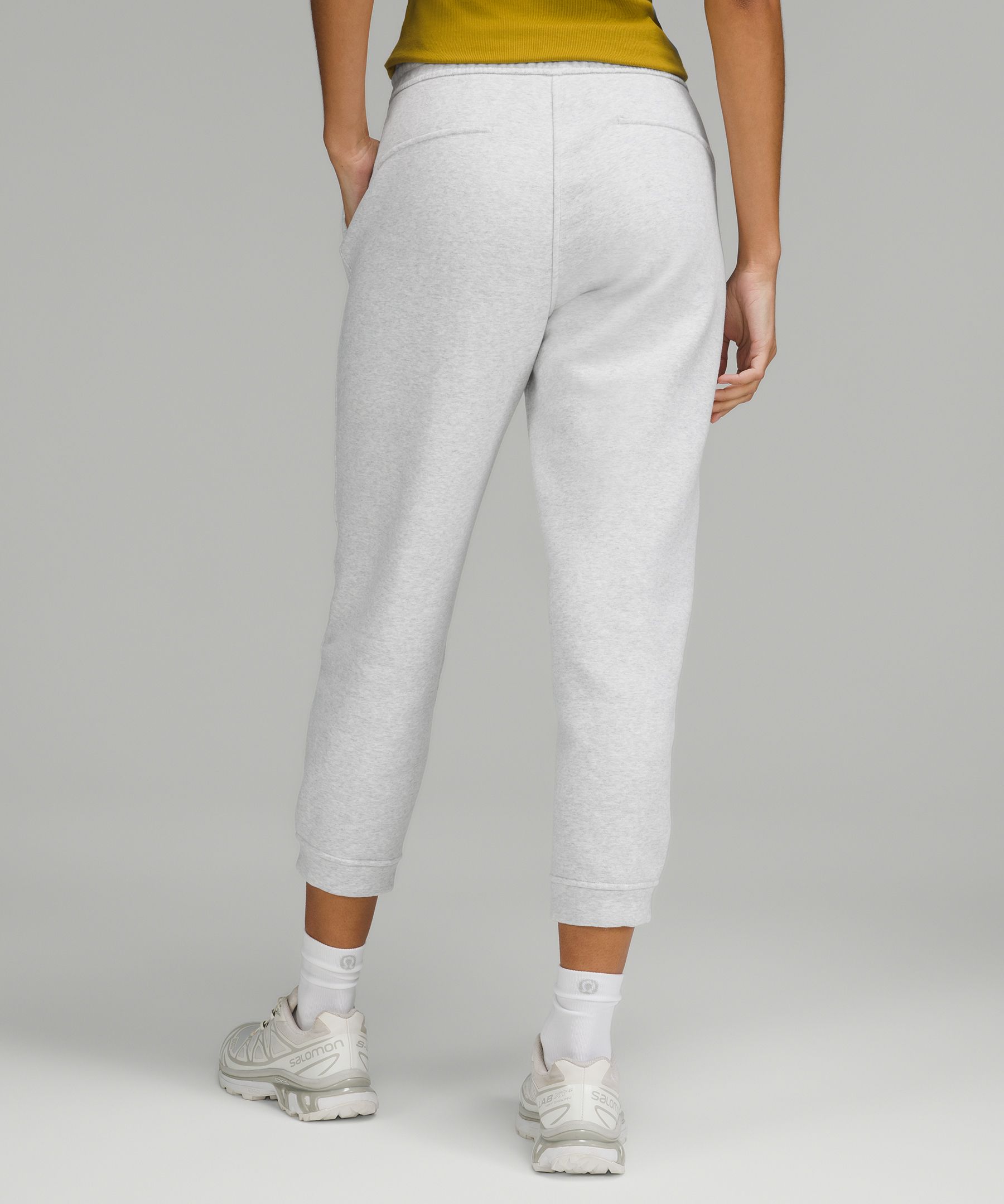 Shop Lululemon Loungeful High-rise Cropped Joggers In Heathered Core Ultra Light Grey