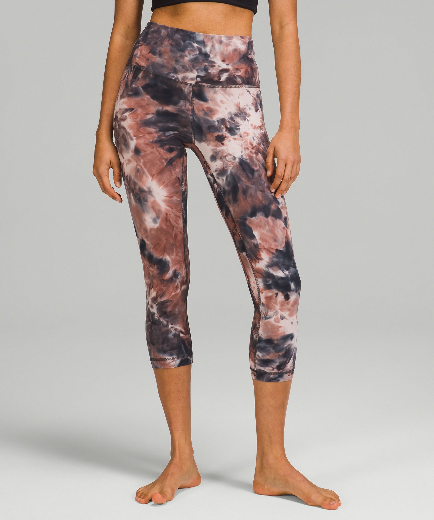 Lululemon Align™ High-rise Crop 23" In Diamond Dye Seashell Smoky Topaz Graphite Grey