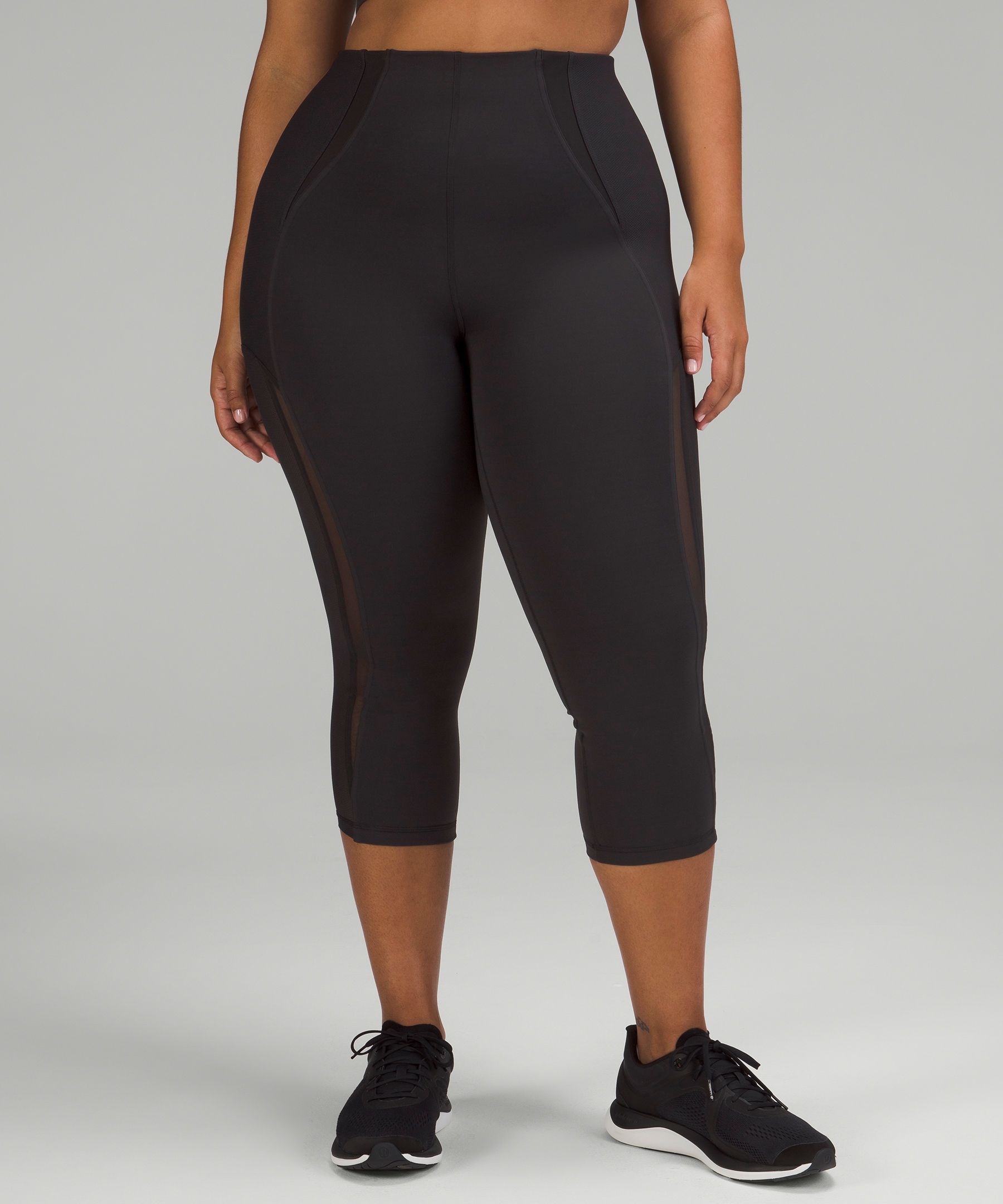 Mesh It Out High Rise Mesh Cut-Out Leggings (Black)