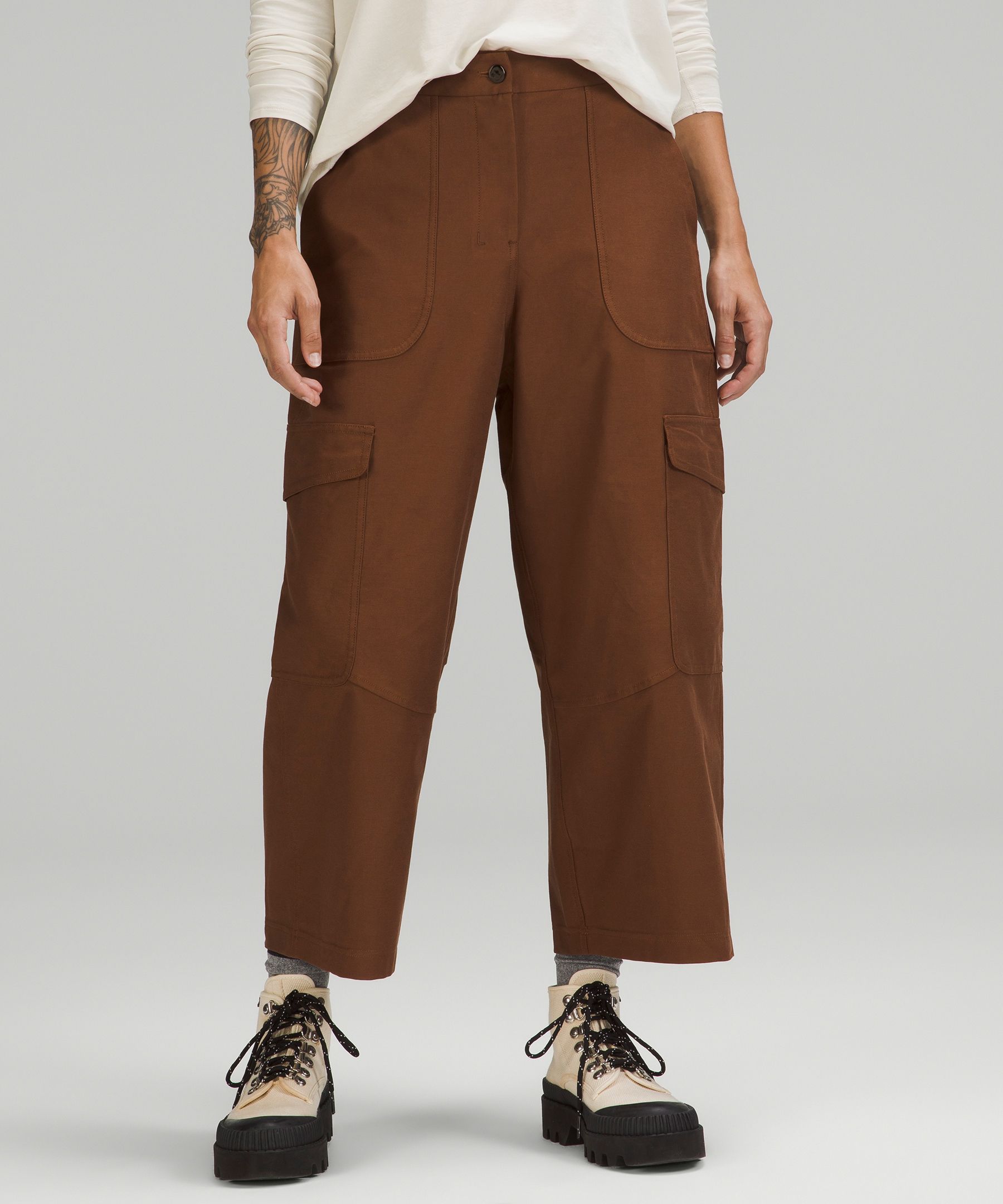 Women's High-Rise Pleat Front Straight Chino Pants - A New Day™ Brown 8