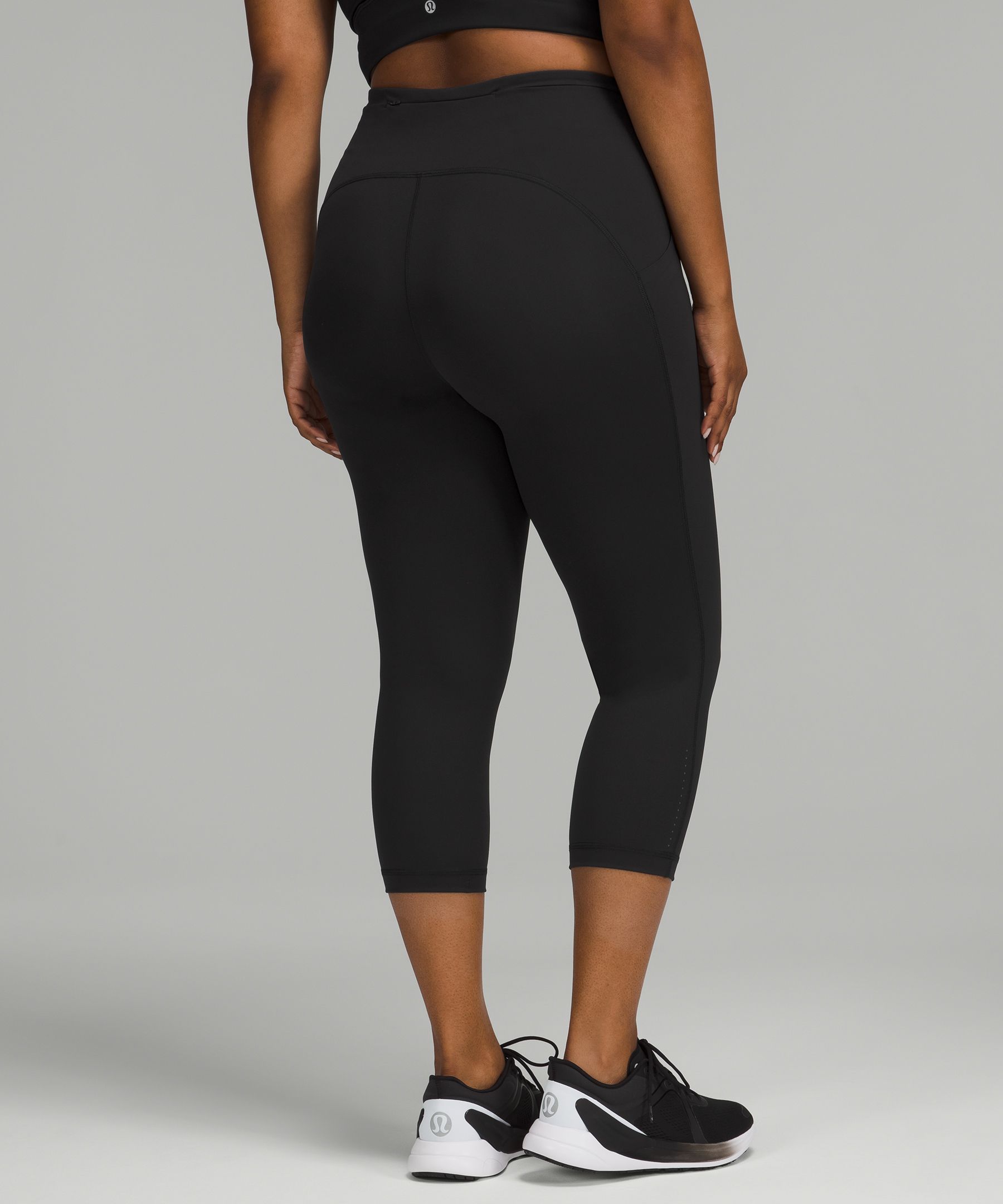 Lululemon high rise crops with see-through mesh