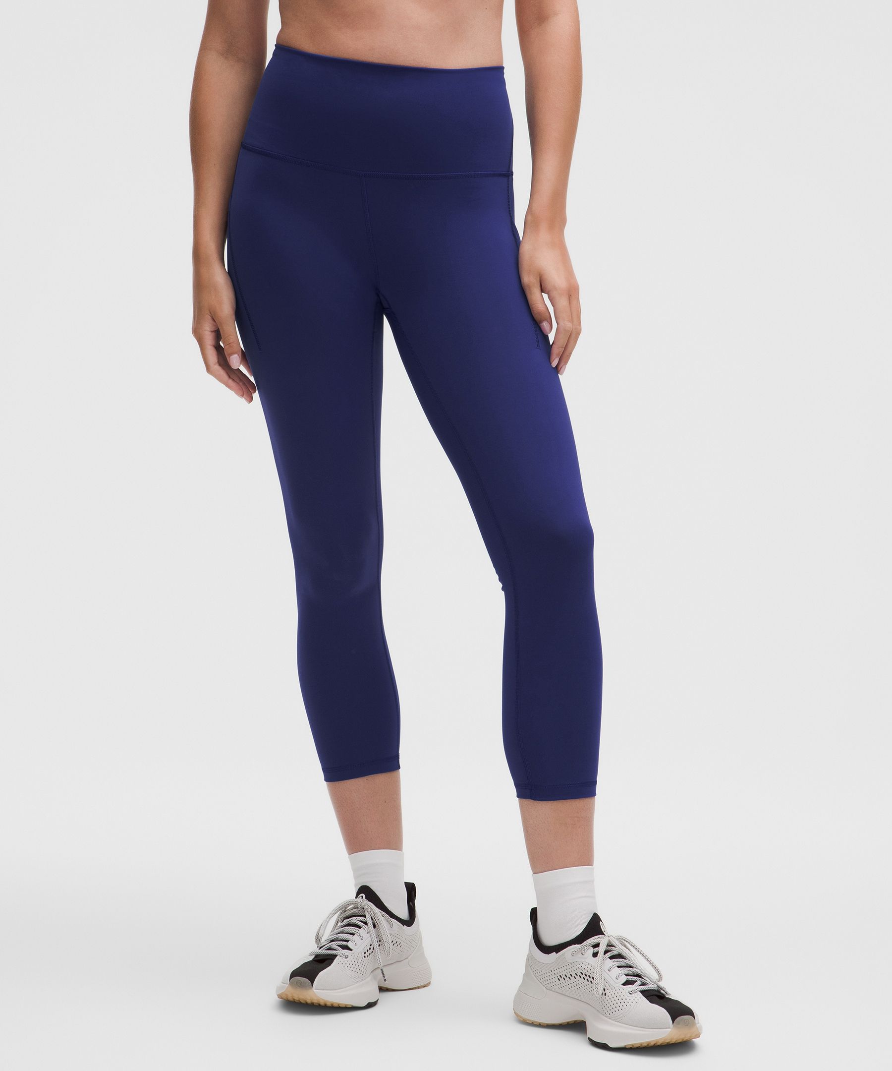 Lululemon Wunder Train High-rise Crop With Pockets 23" In Blue