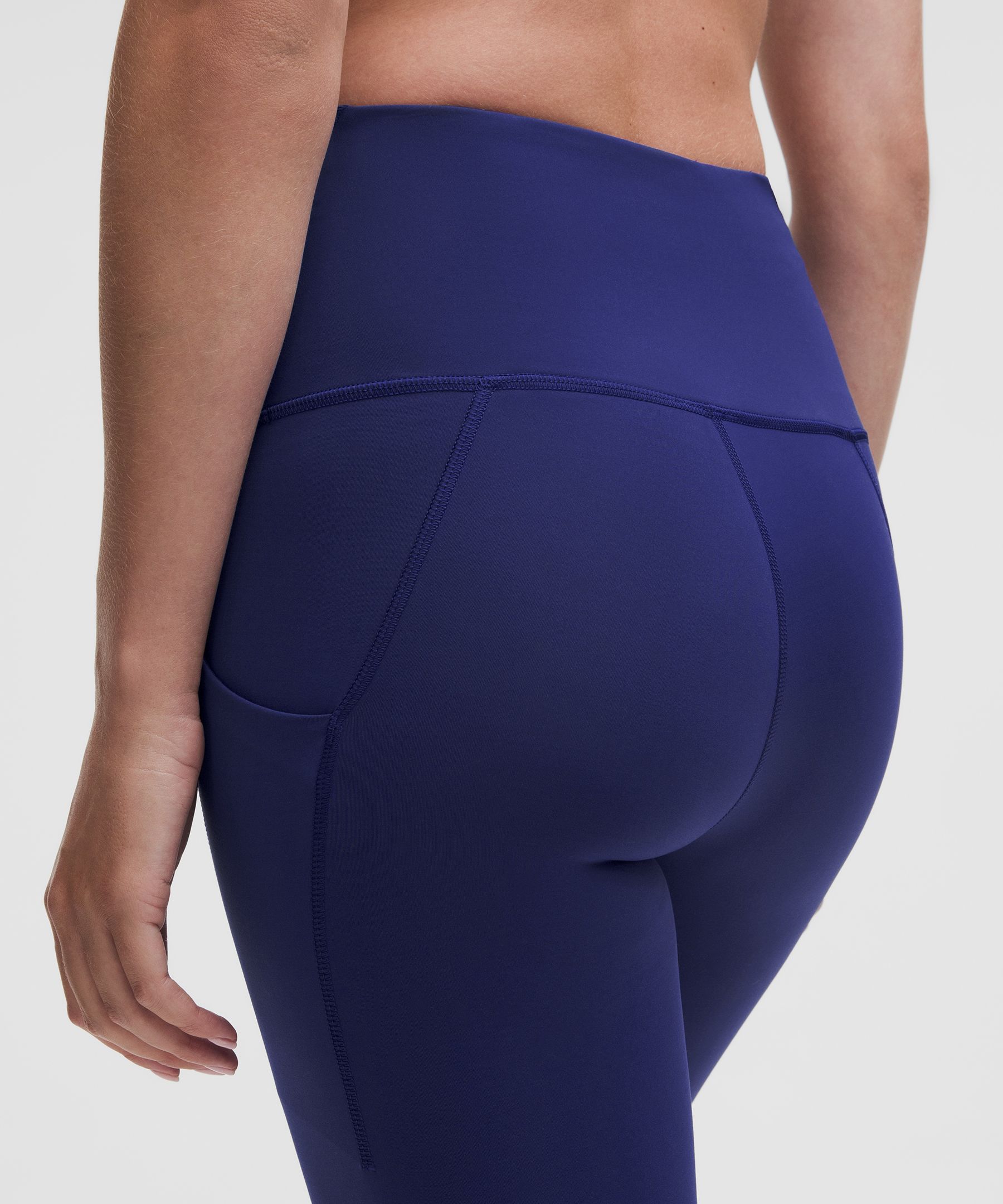 Lululemon Wunder Train High-rise Crop With Pockets 23" In Blue