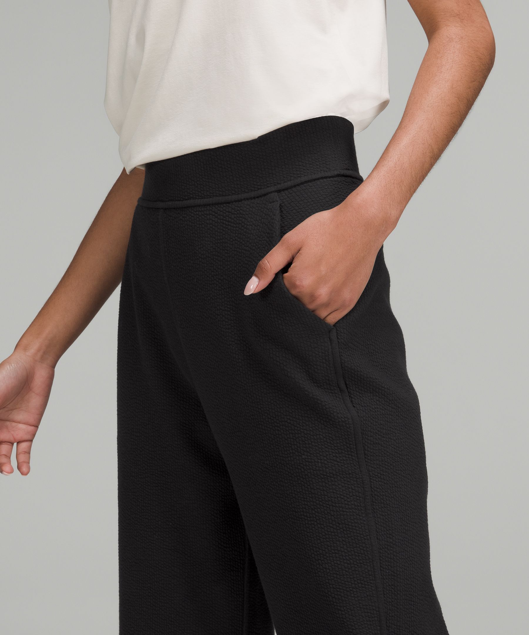 Super High Waisted Cropped Pants Black