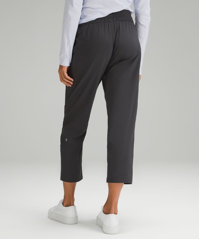 Pull-On Mid-Rise Tapered-Leg Cropped Pants 23"