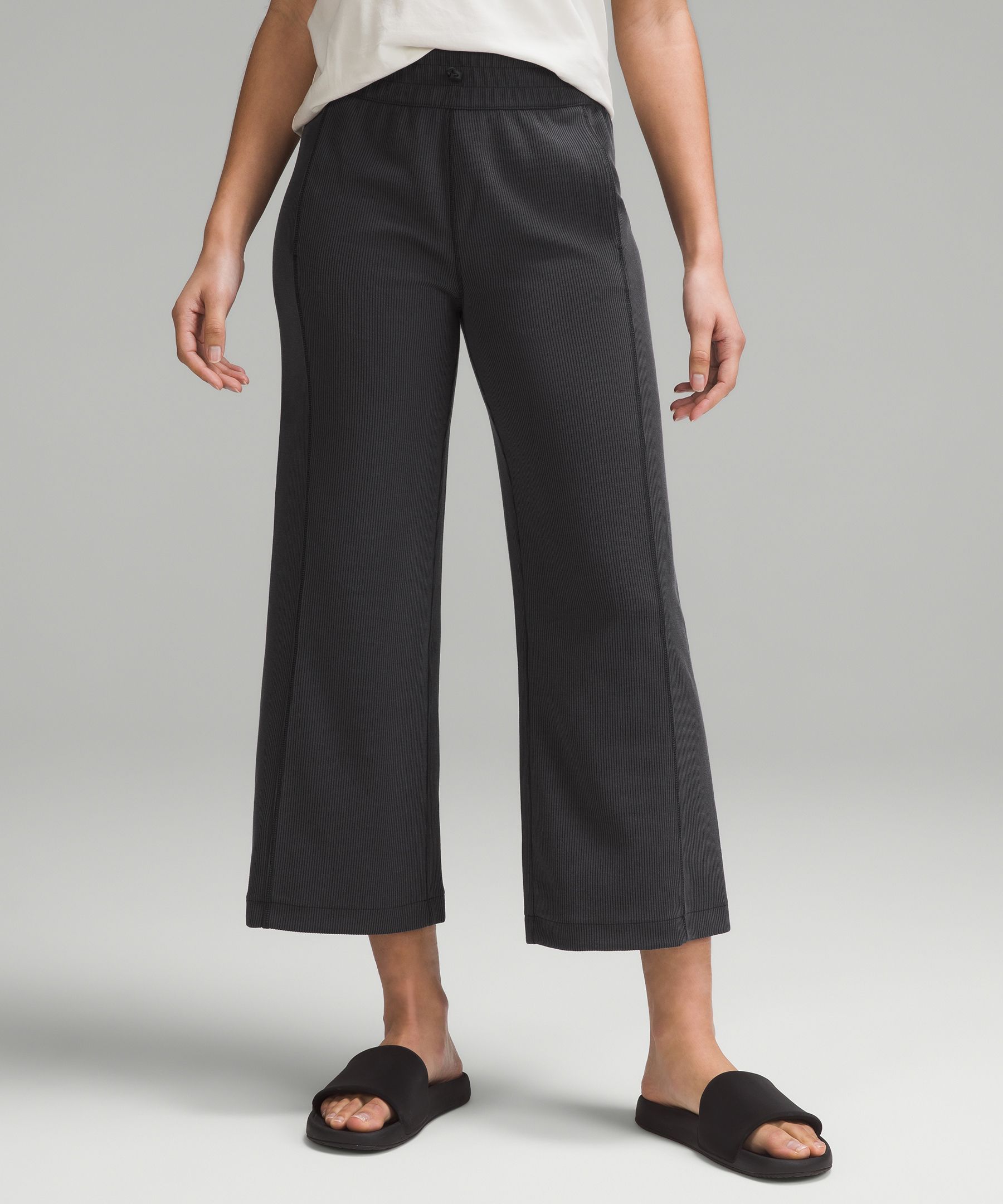 lululemon athletica Ribbed Softstreme Mid-rise Wide-leg Cropped