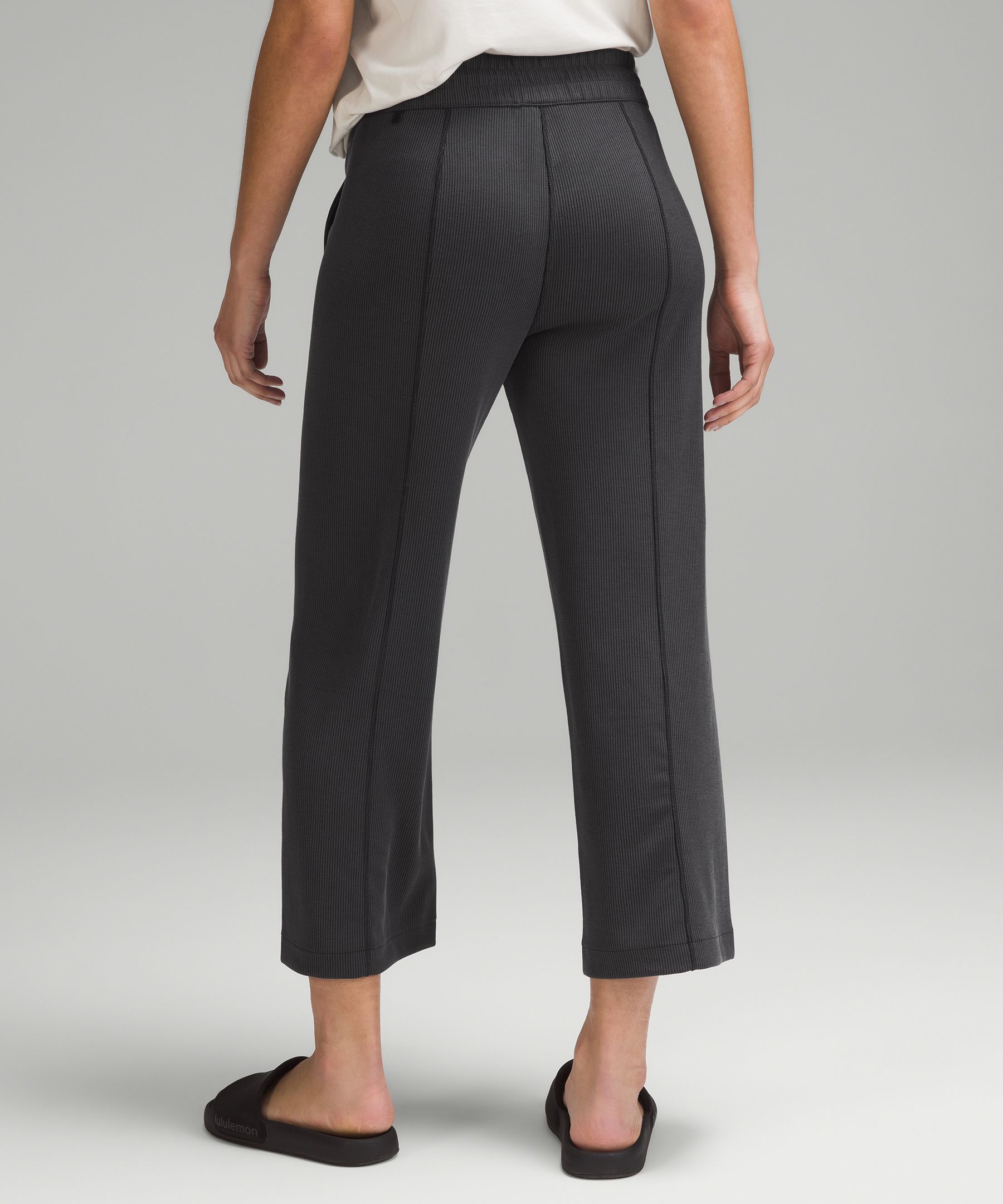 Womens black wide outlet leg cropped pants