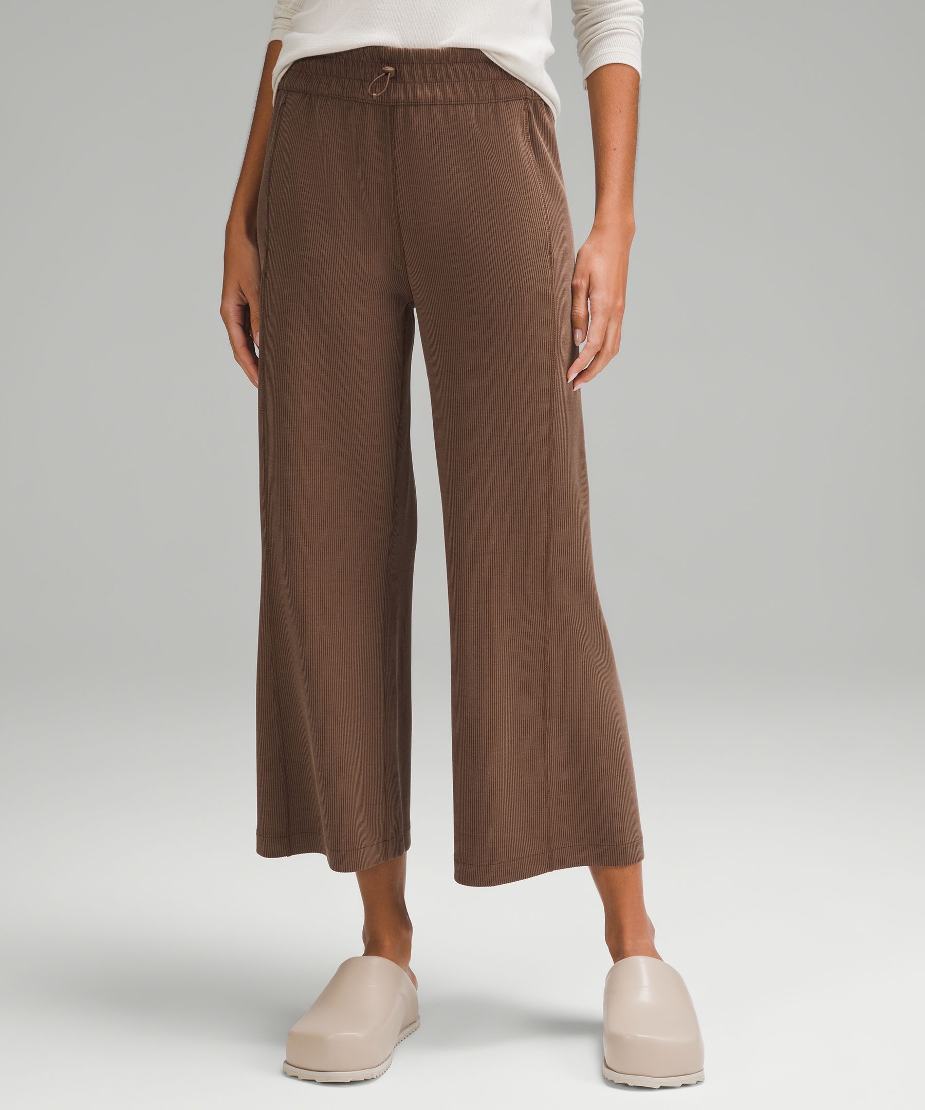 lululemon athletica Ribbed Softstreme Mid-rise Wide-leg Cropped