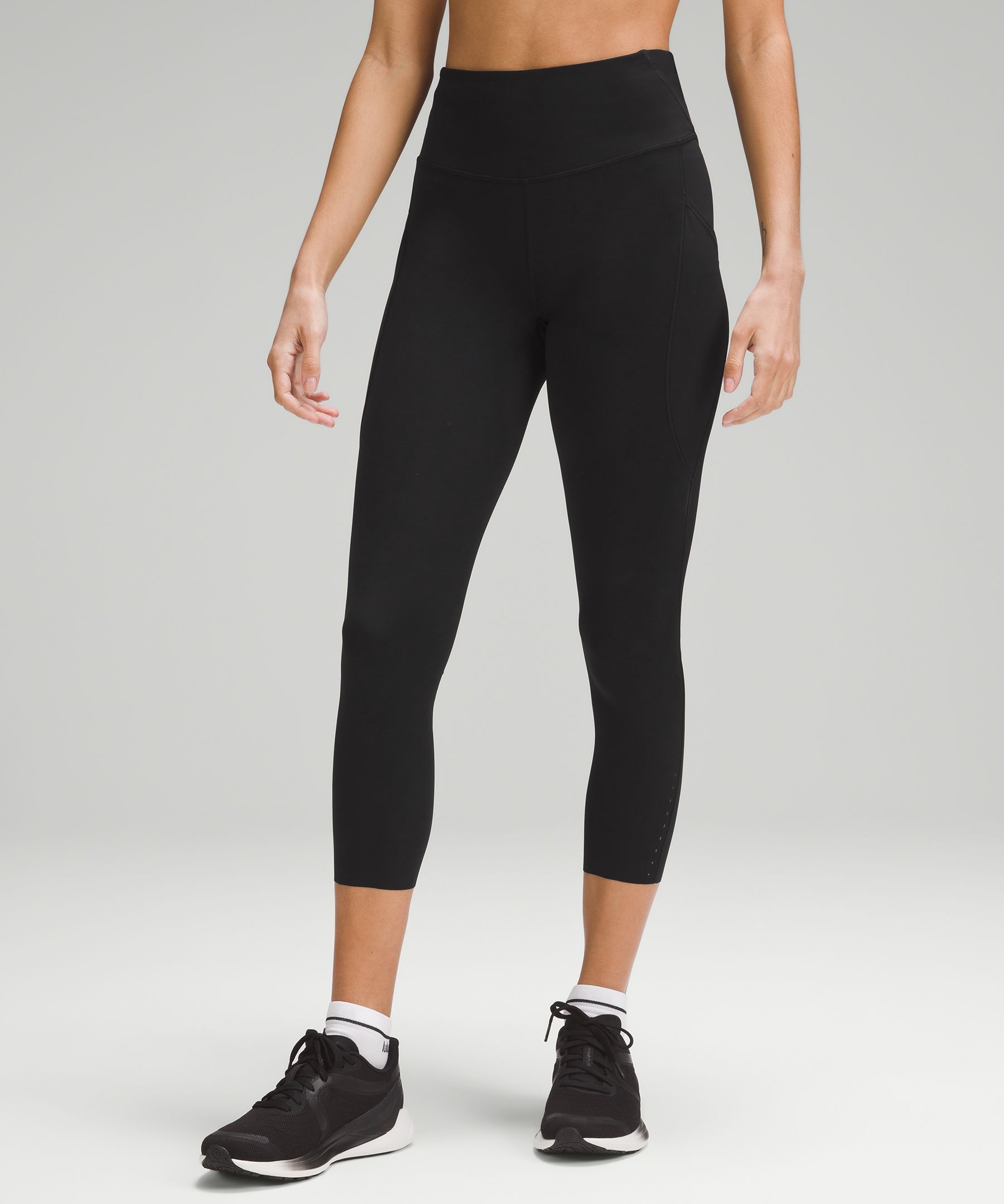 Comfortlux microperforated high rise ankle-length leggings