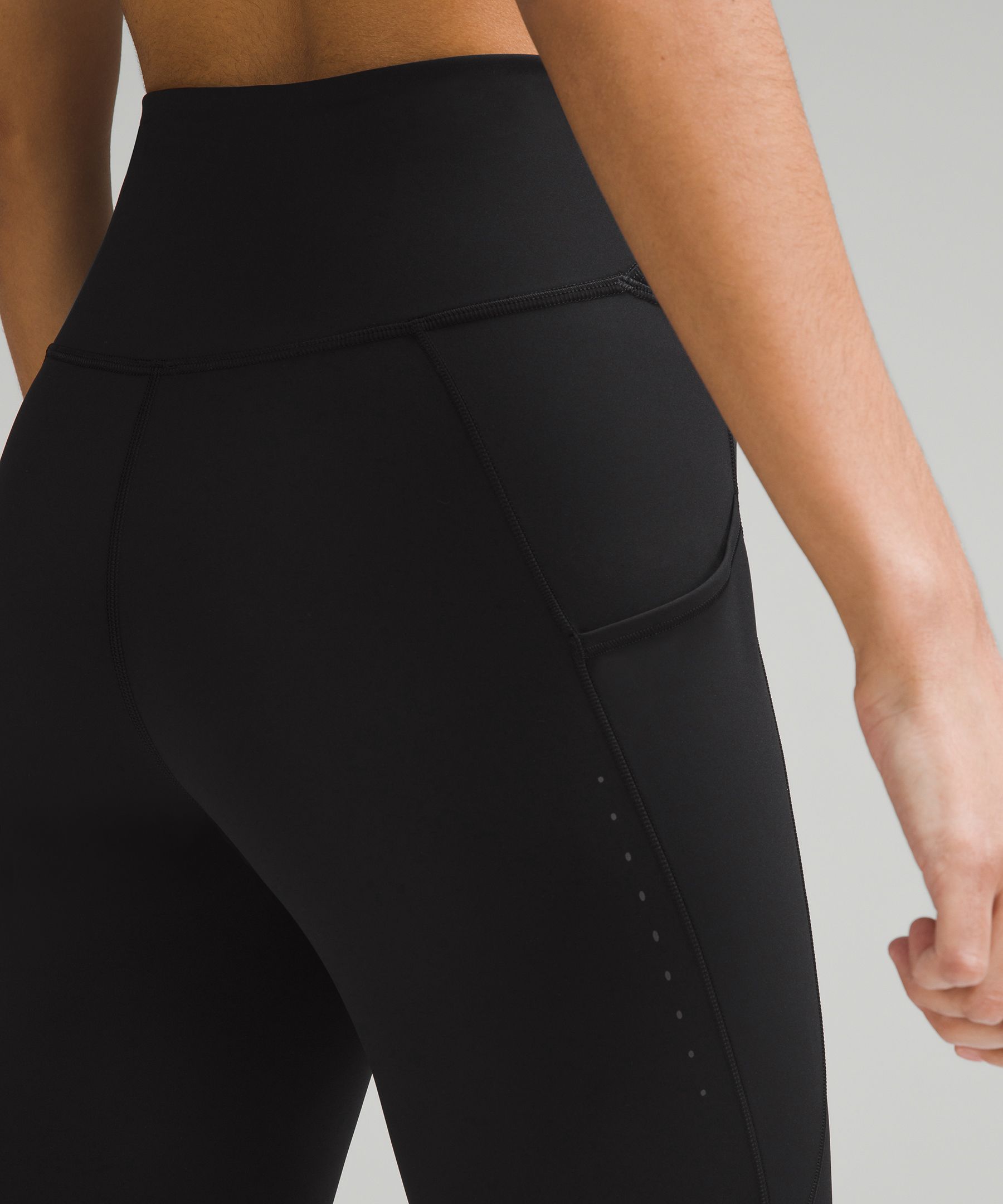 lululemon FAST AND FREE HIGH RISE CROP POCKETS - Leggings - black