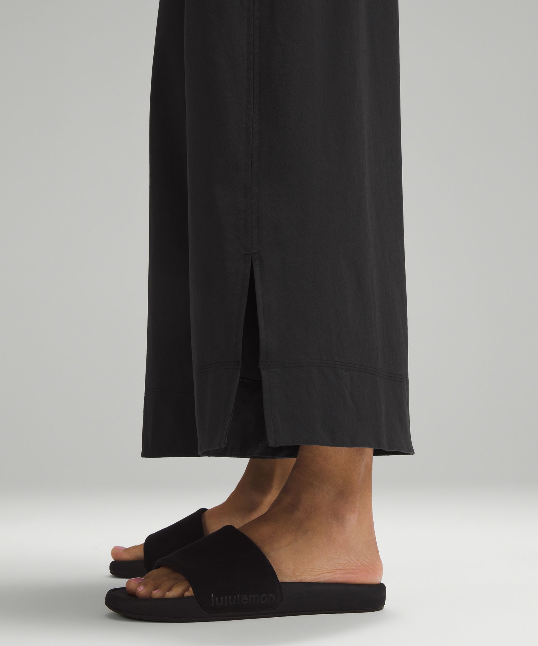 Shop Lululemon Stretch Woven High-rise Wide-leg Cropped Pants