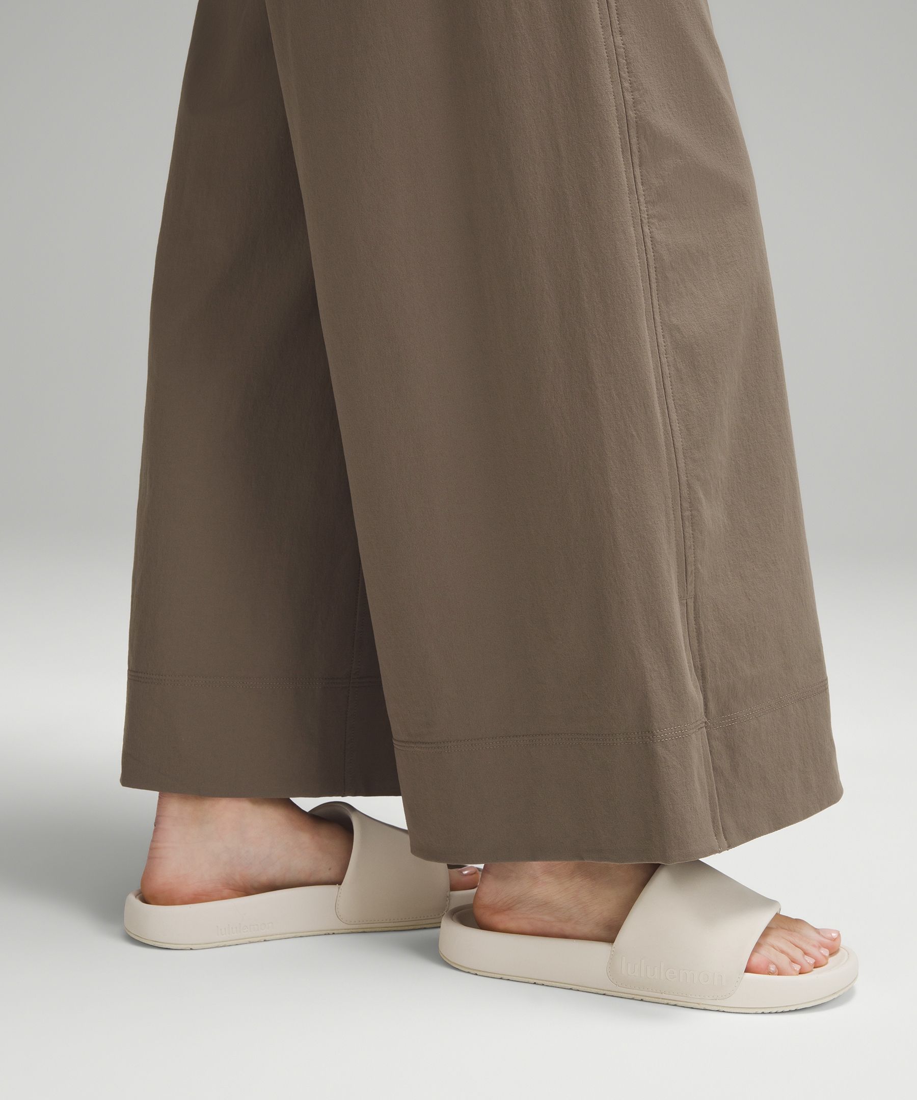 Stretch Woven High-Rise Wide-Leg Cropped Pant, Women's Capris