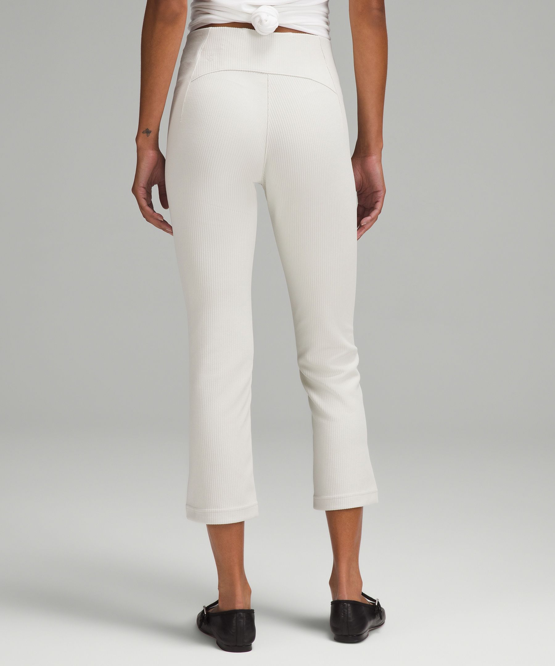 Ribbed Softstreme Zip-Leg High-Rise Cropped Pant 25