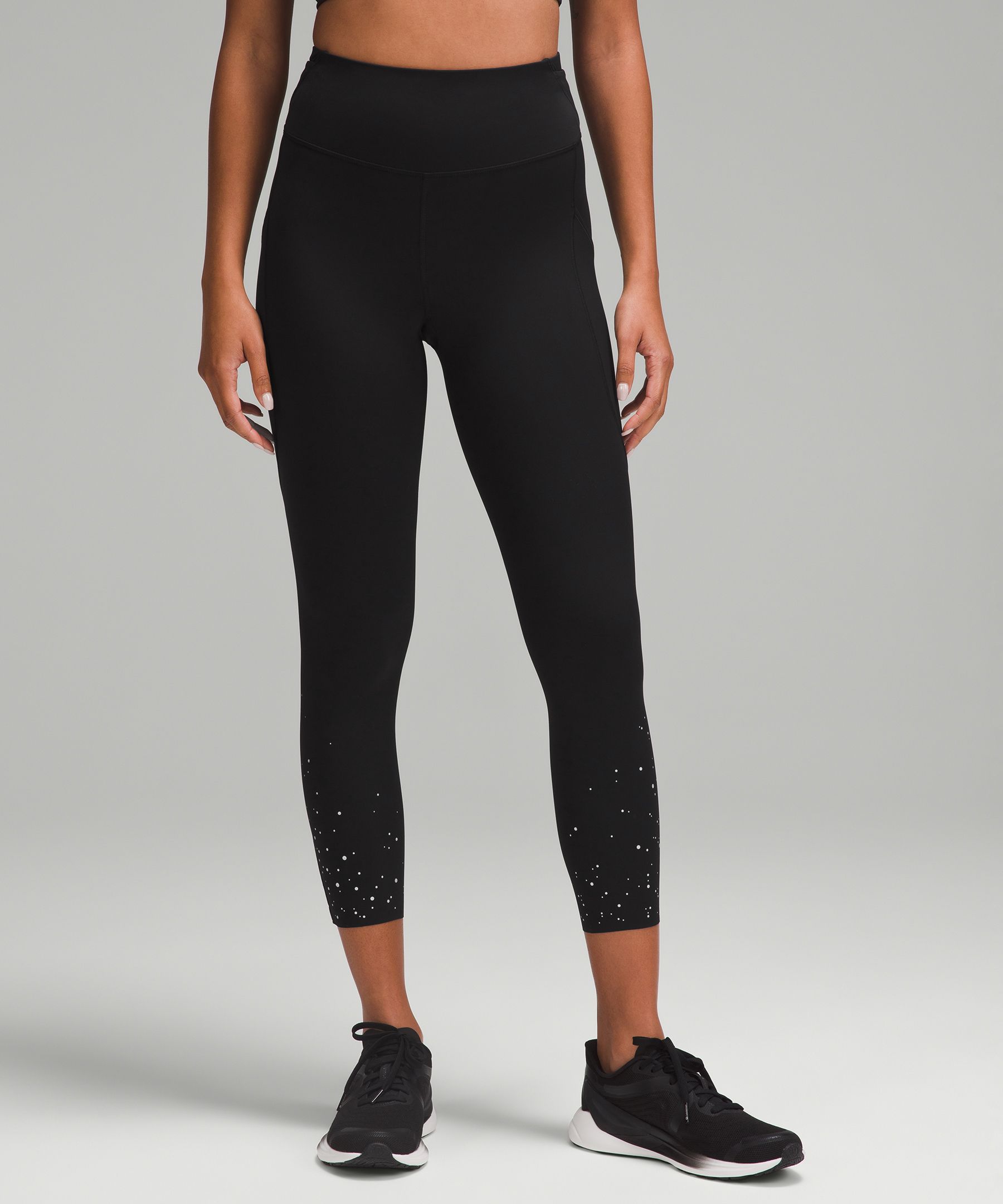 Lululemon Fast and Free High-Rise Crop II 23 *Reflective - Incognito Camo  Multi Grey - lulu fanatics