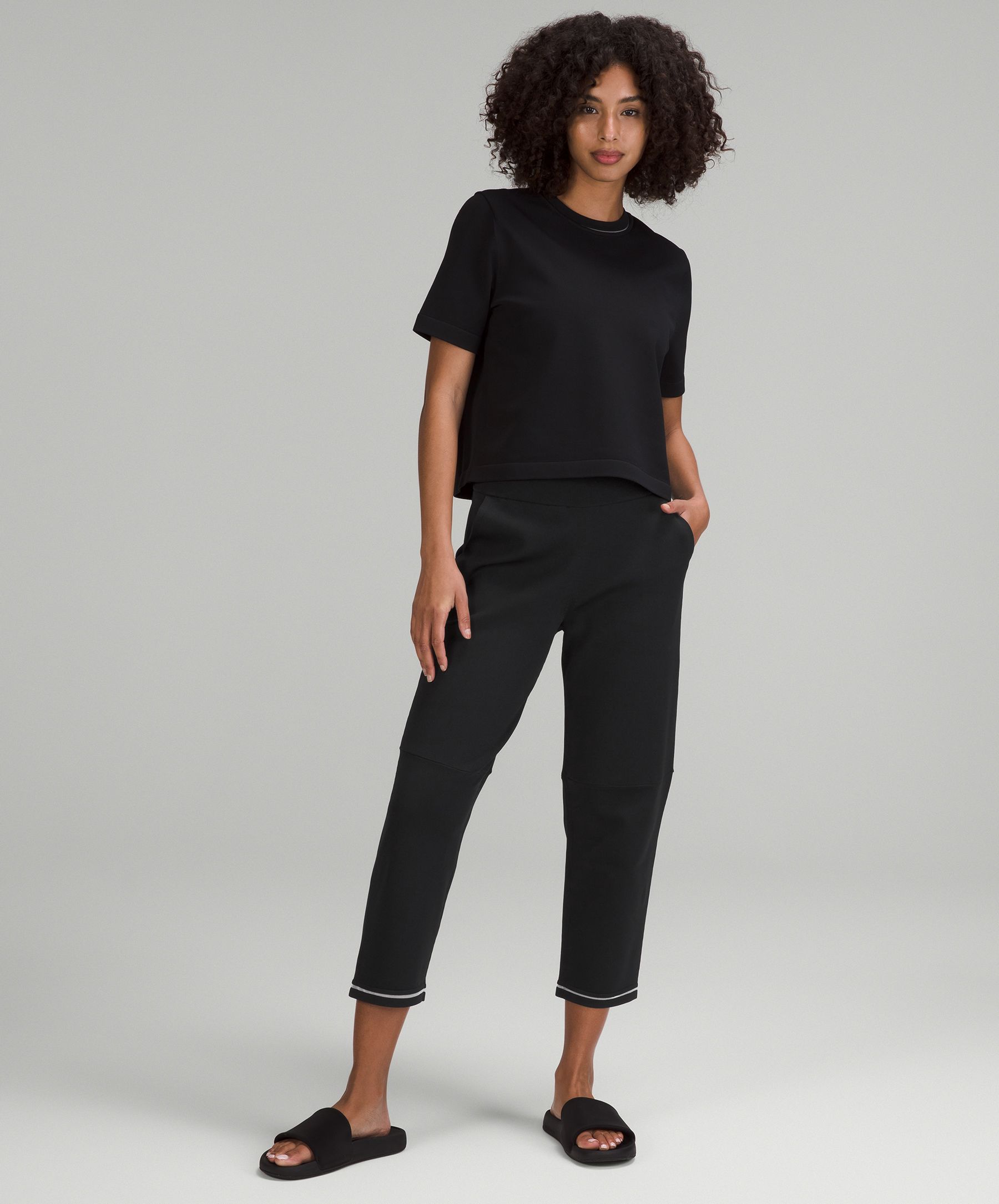 Slim Leg Knit Pant, Black