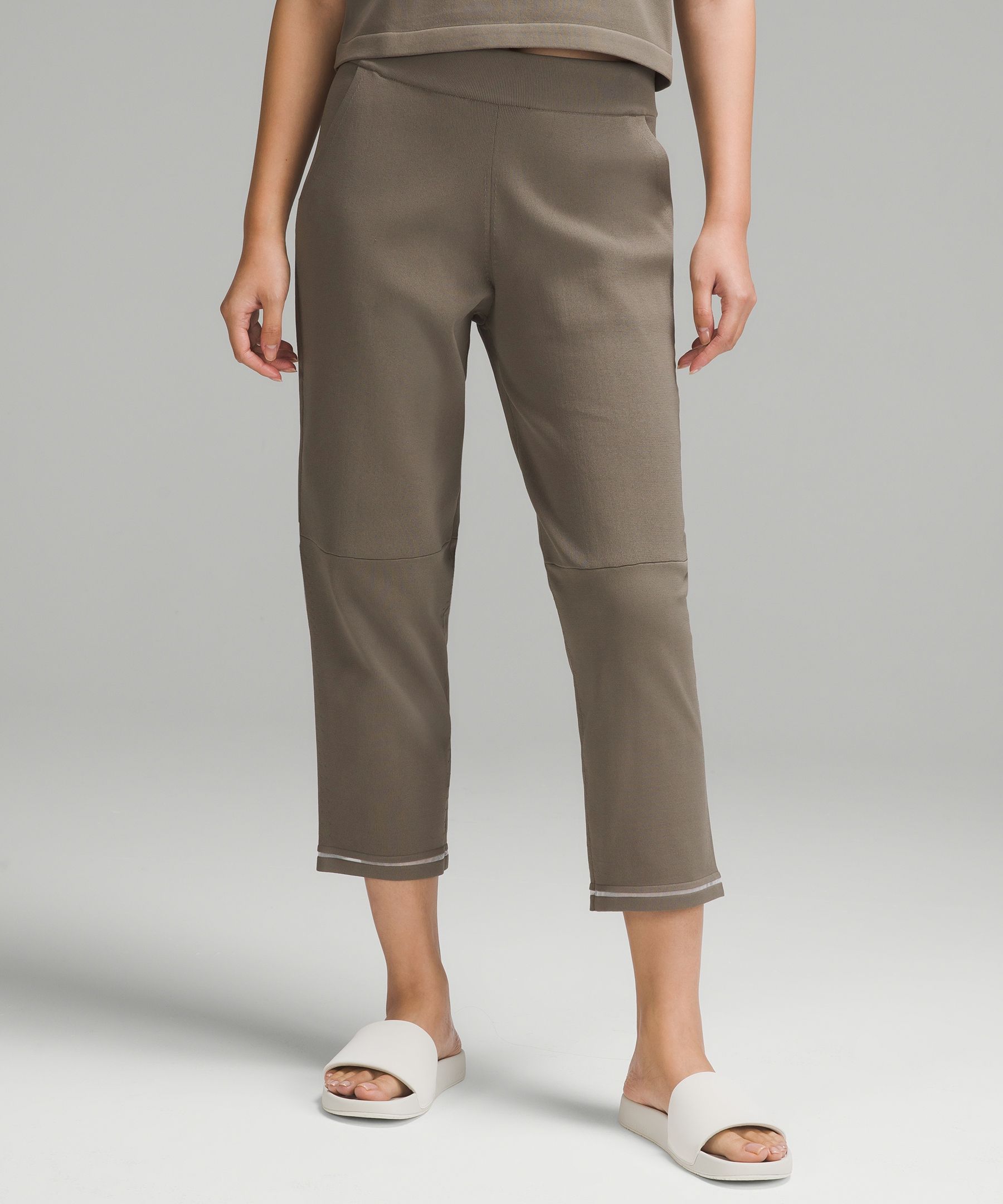 Relaxed Fit High Rise Knit Cropped Pant 24