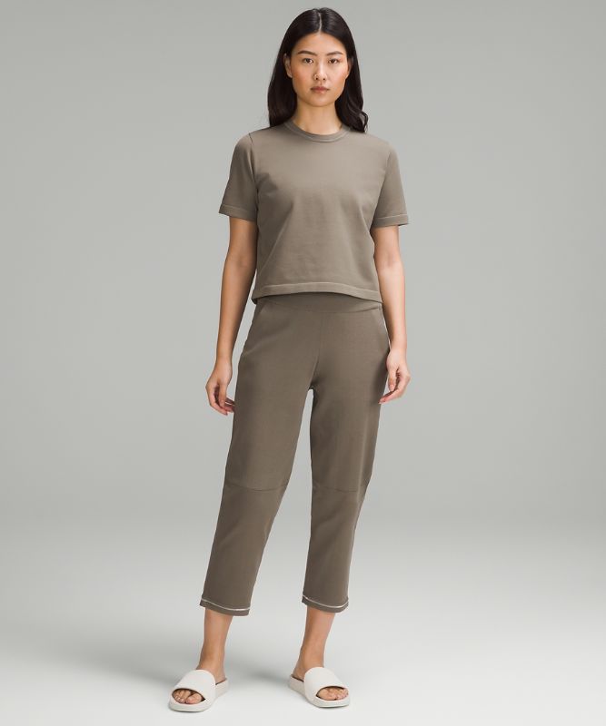 Relaxed-Fit High-Rise Knit Cropped Pant 24"