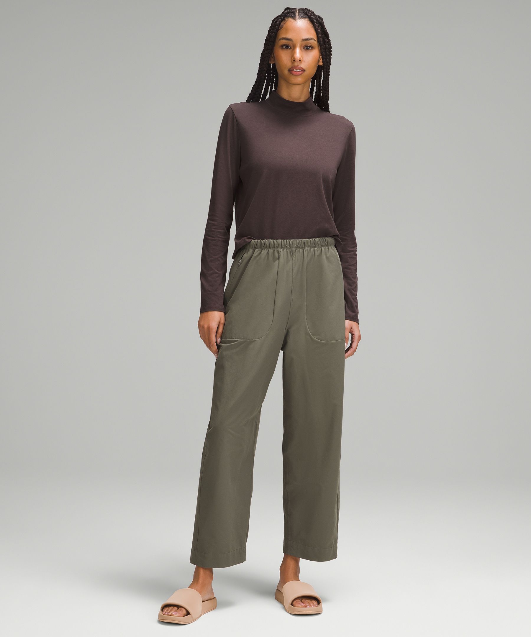 Lightweight Mid-Rise Barrel-Leg Cropped Pant | Women's Capris