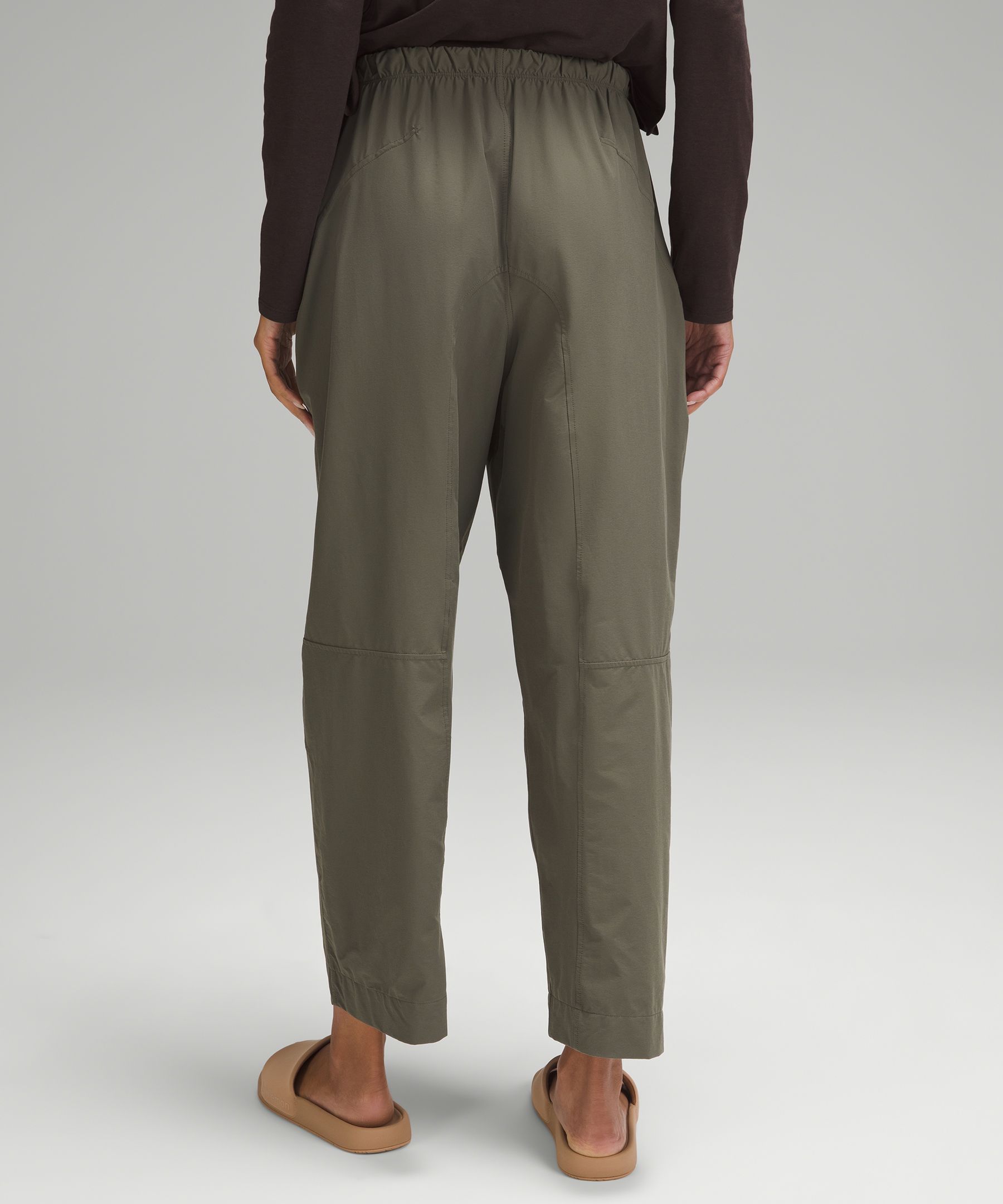 Shop Lululemon Lightweight Mid-rise Barrel-leg Cropped Pants