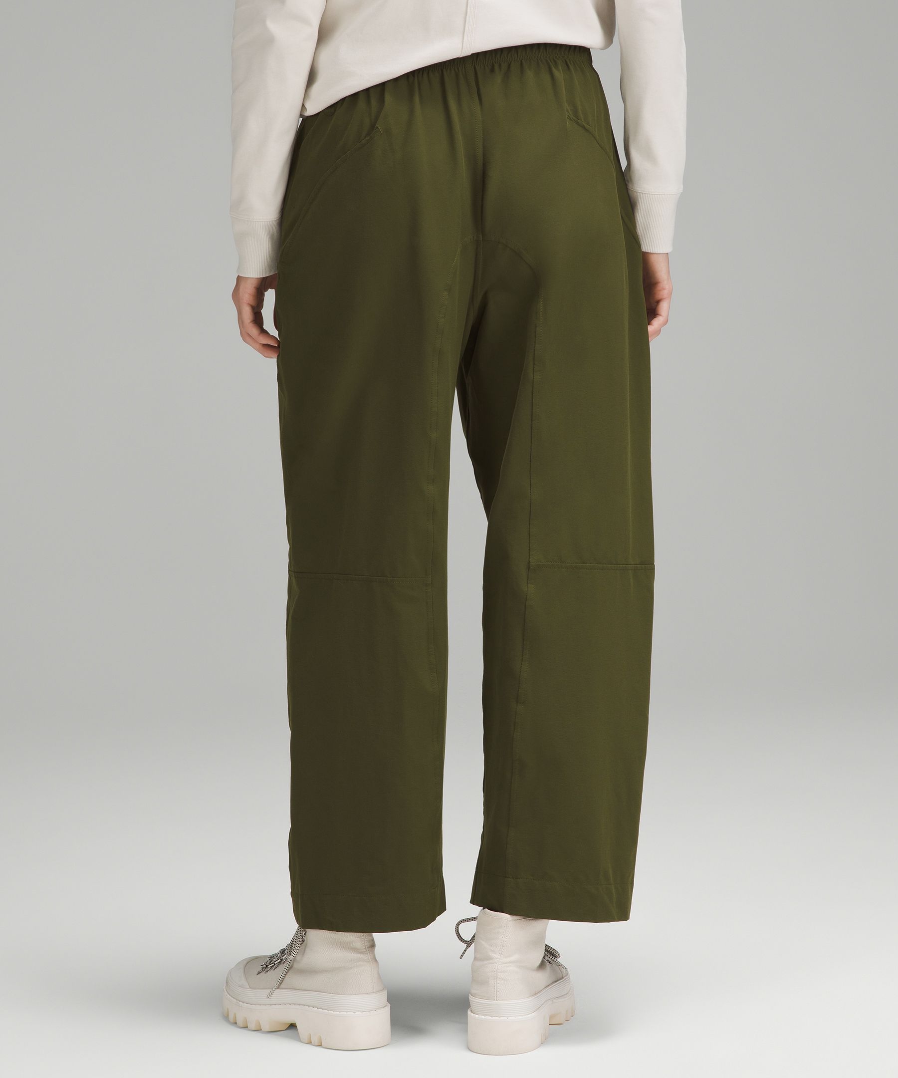 Lightweight Mid-Rise Barrel-Leg Cropped Pant, Women's Capris