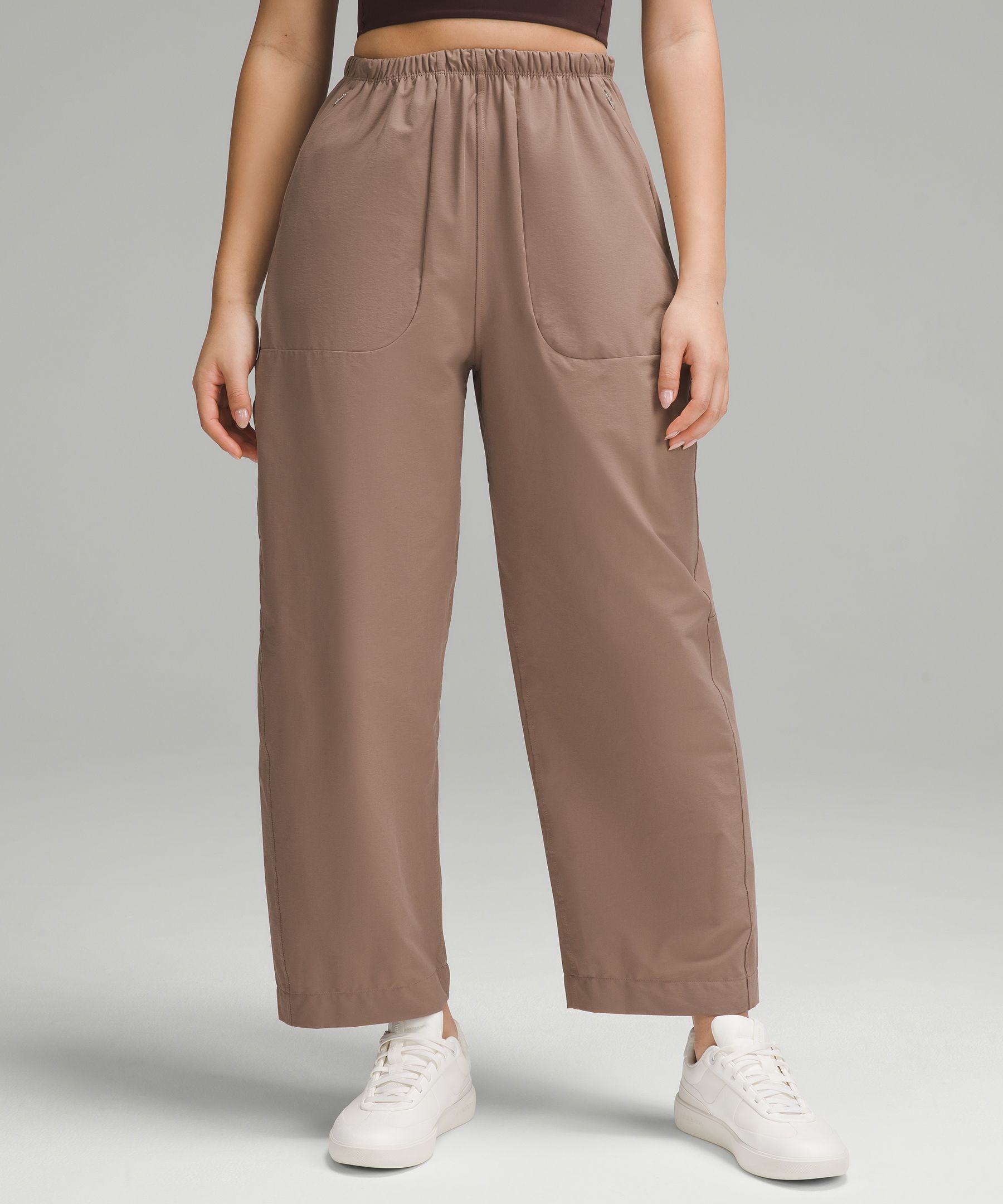 Lightweight Mid-Rise Barrel-Leg Cropped Pant, Women's Capris