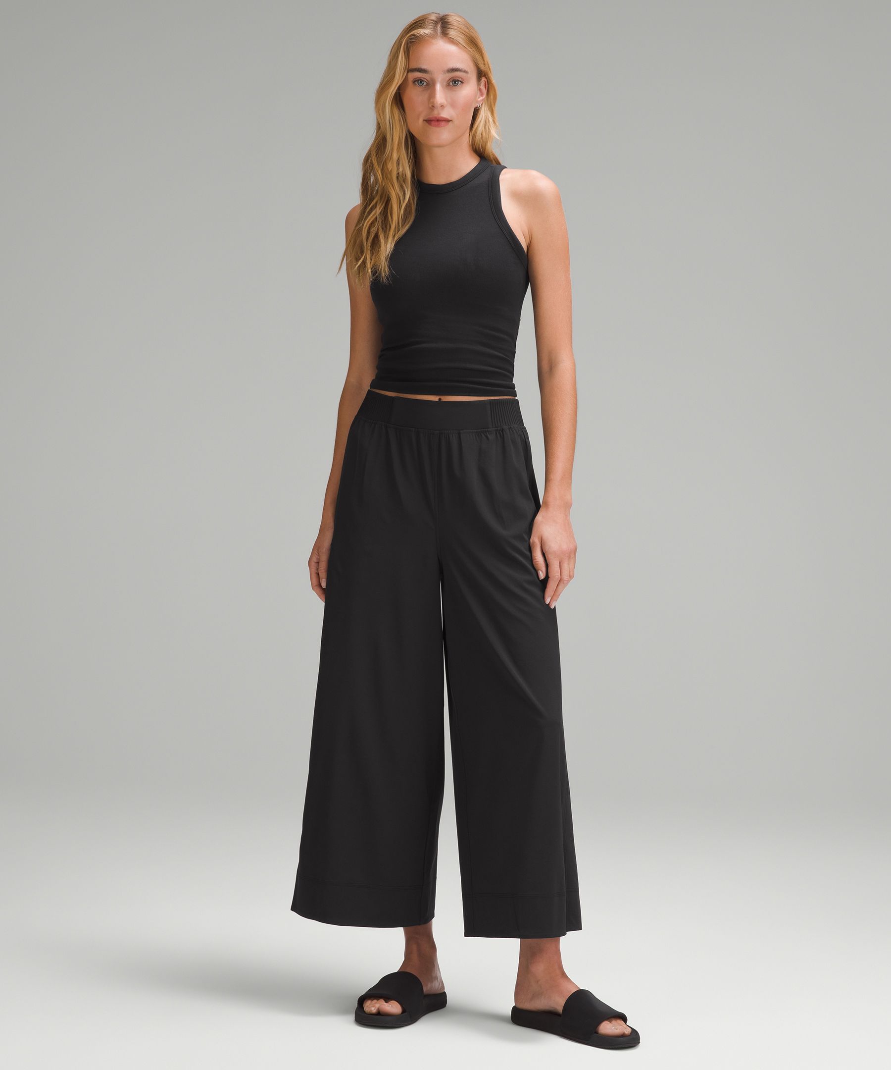 Lululemon Stretch Woven High-Rise Wide-Leg Cropped Pant International  Shipping