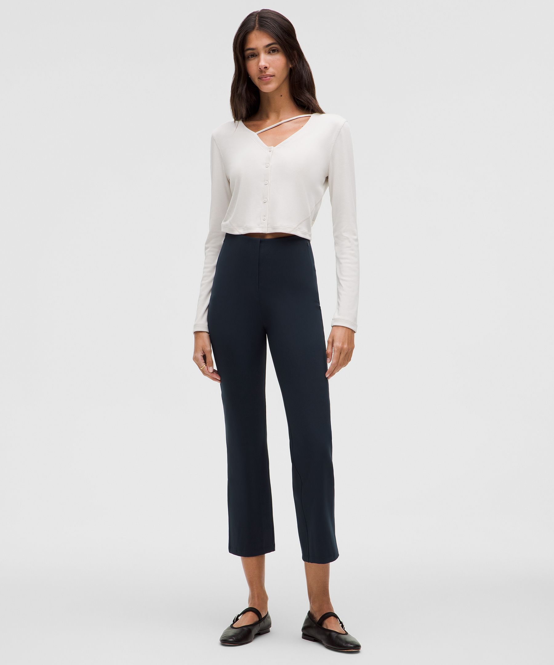 Lululemon Smooth Fit Pull-on High-rise Cropped Pant In Blue