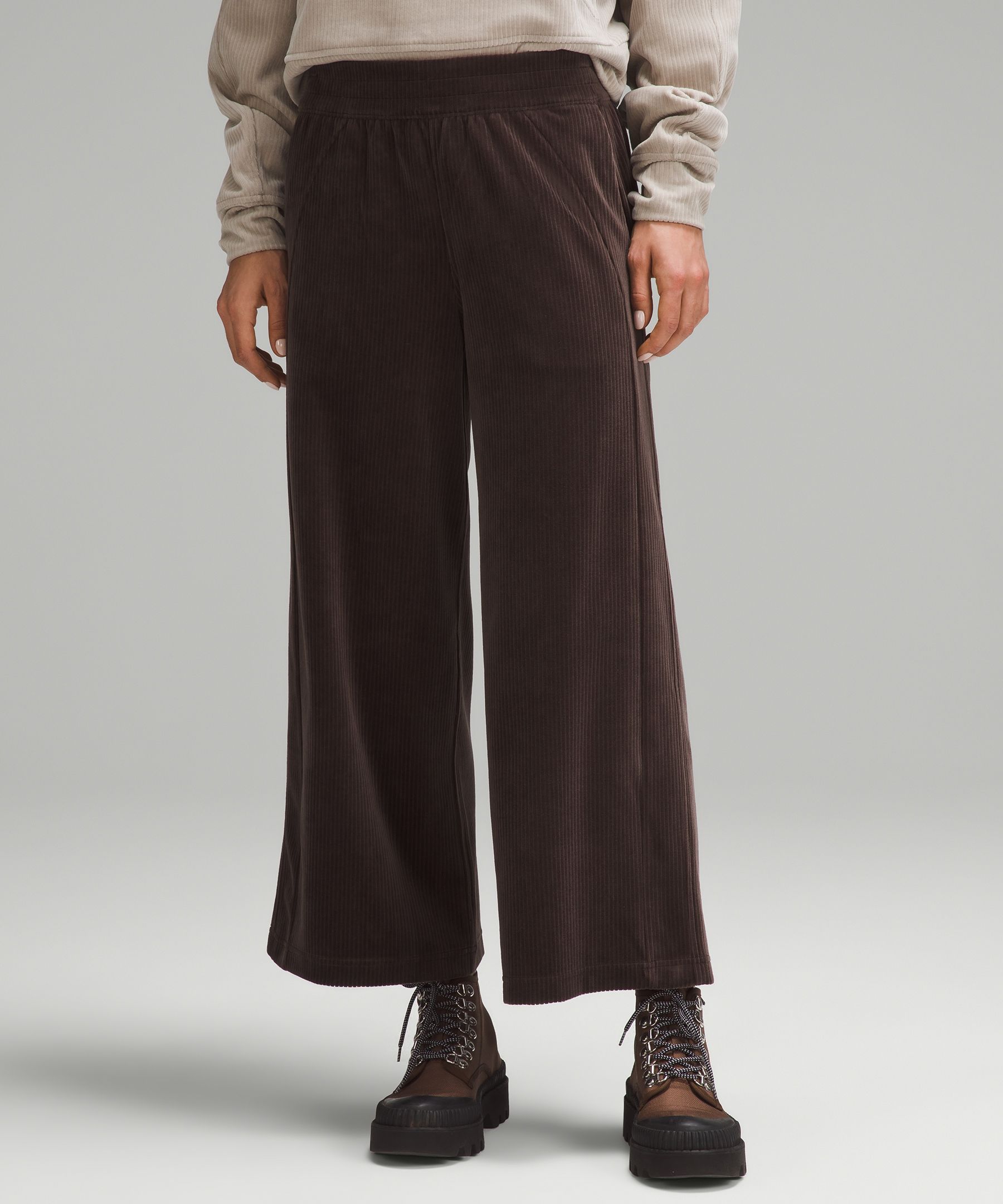 Scuba Mid-Rise Wide-Leg Pants Velvet Cord - Yahoo Shopping