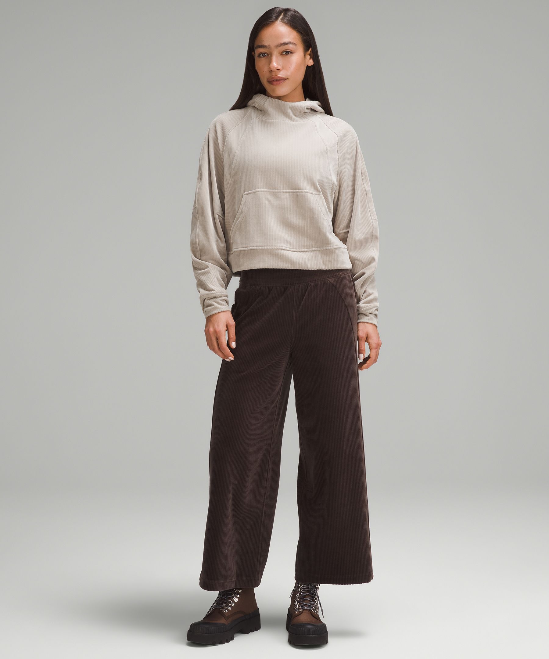 Lululemon Scuba Mid-rise Wide-leg Pants Velvet Cord | ModeSens