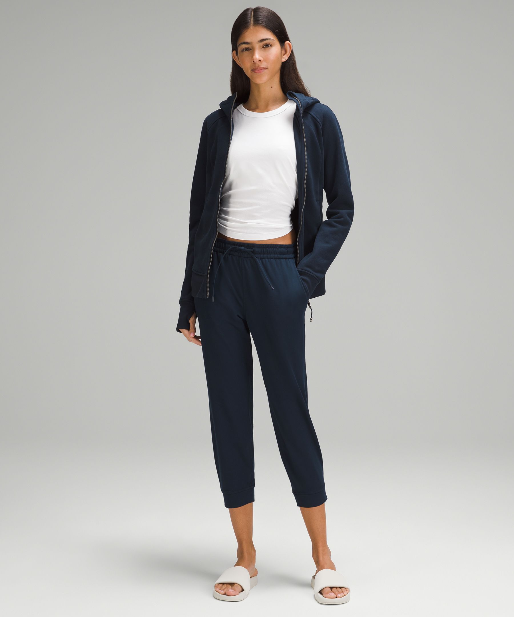 Soft Jersey Classic-Fit Mid-Rise Cropped Jogger, Women's Capris