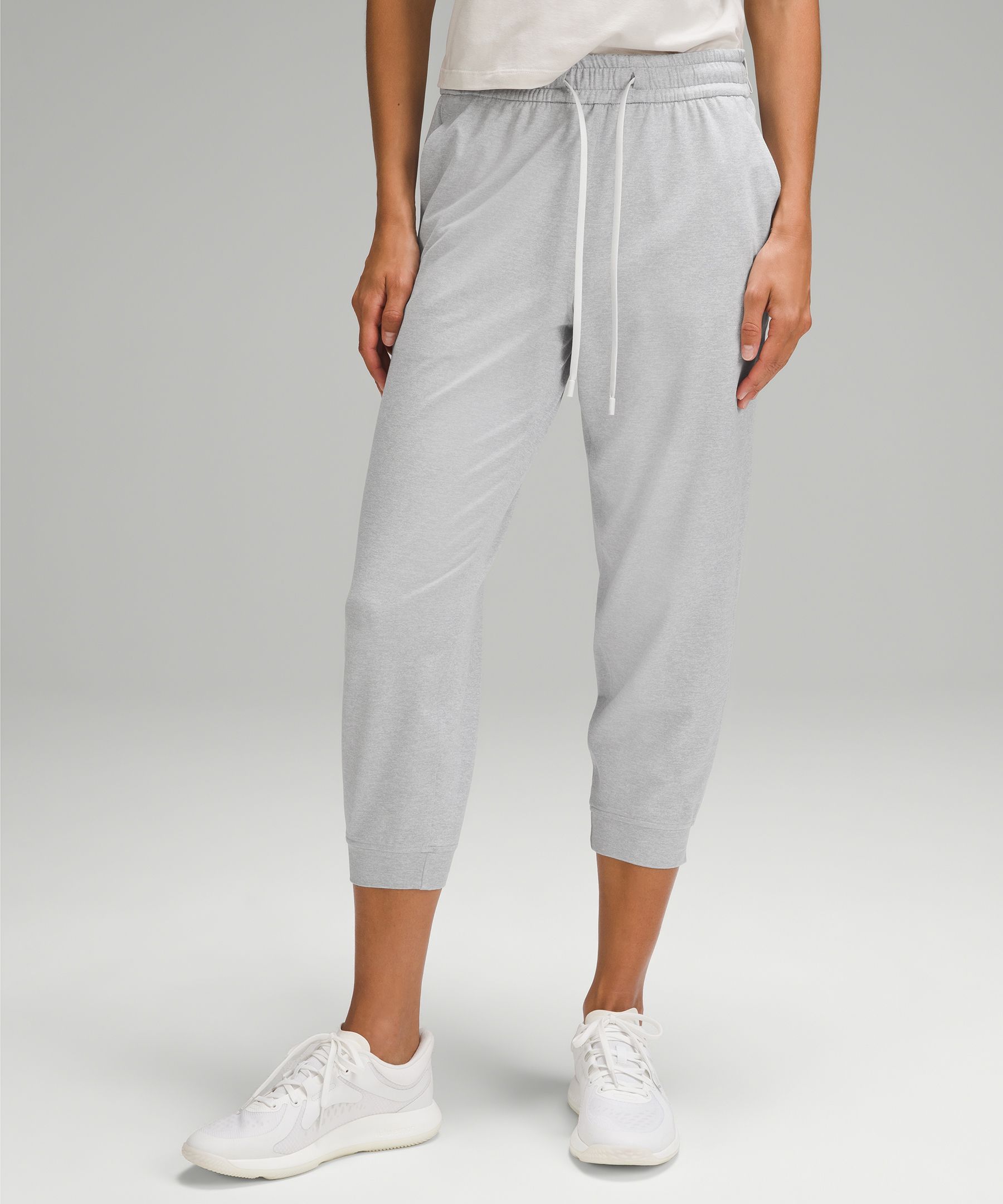 Lululemons soft jersey fit mid rise jogger is the perfect length