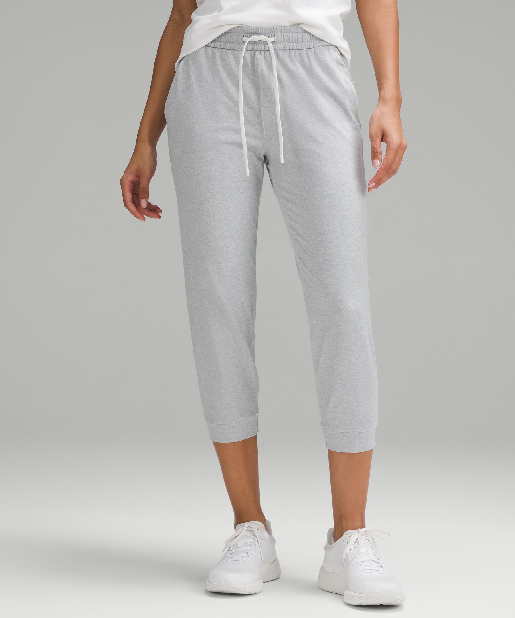Lululemon Soft Jersey Classic-fit Mid-rise Cropped Joggers In Gray