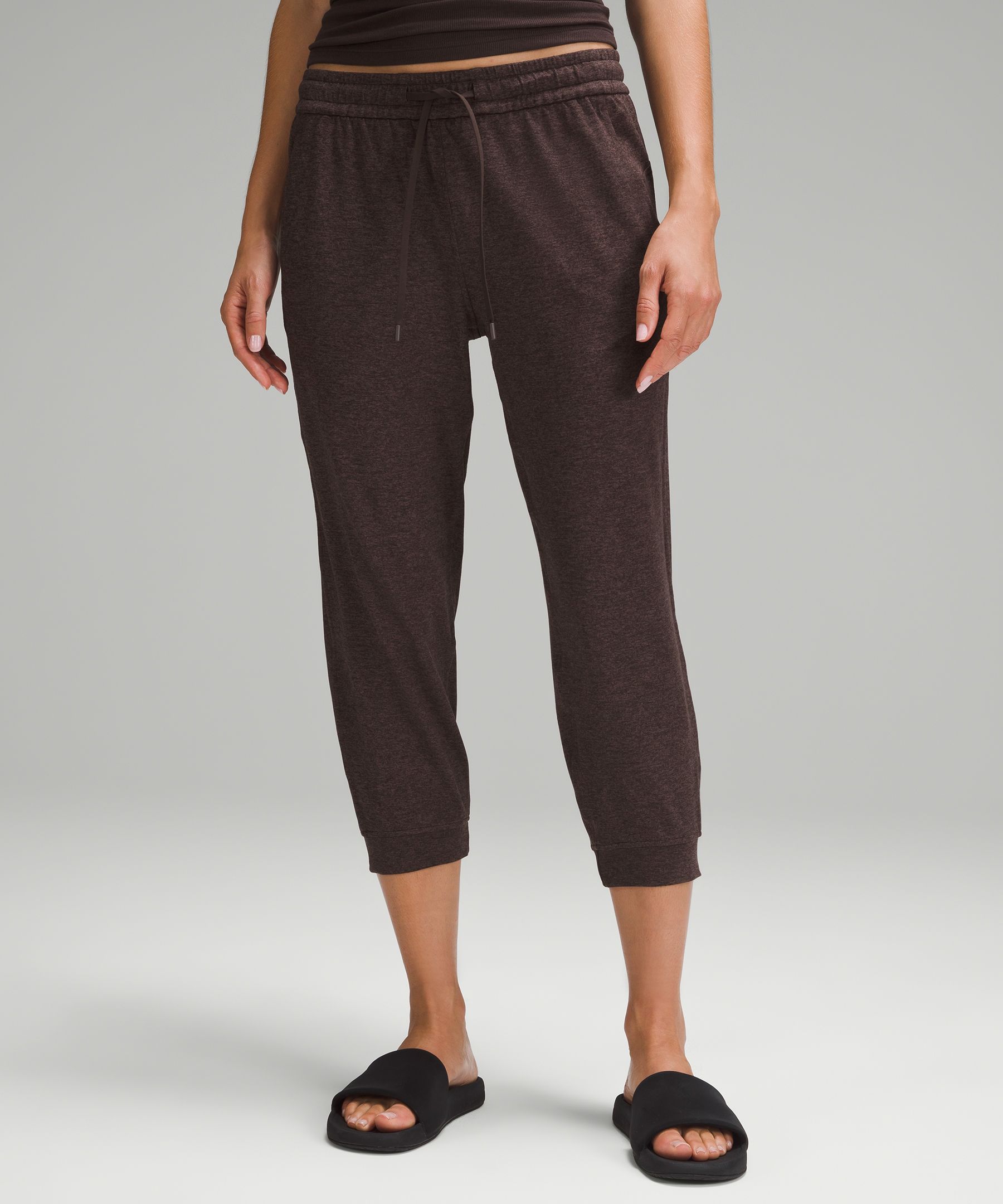 Soft Jersey Classic-Fit Mid-Rise Cropped Jogger, Women's Capris