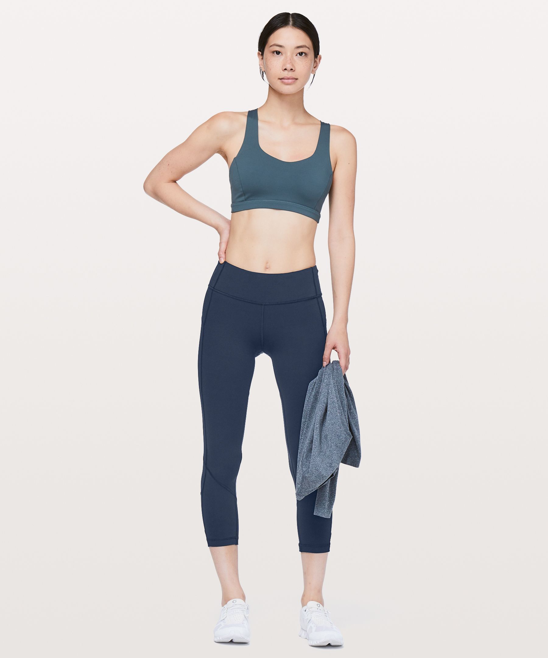 Lululemon Pace Rival Mid-rise Crop 22” In Navy