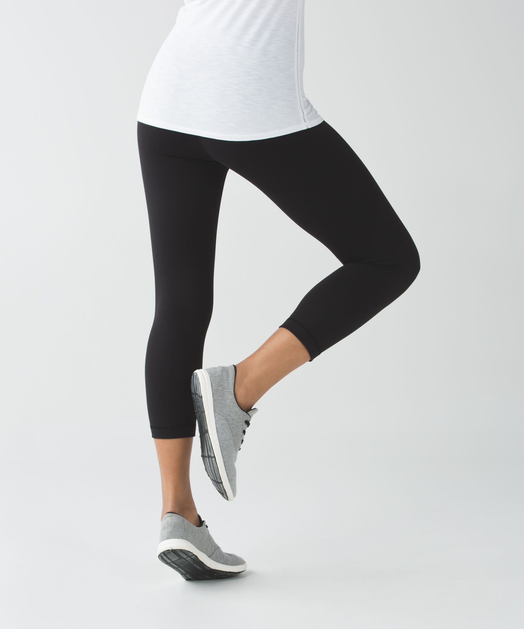 Lululemon - Wunder Under Crop (Hi-Rise) *21 Luon Knit Heathered Black  Leggings Size 10 - $47 (46% Off Retail) - From Abbey