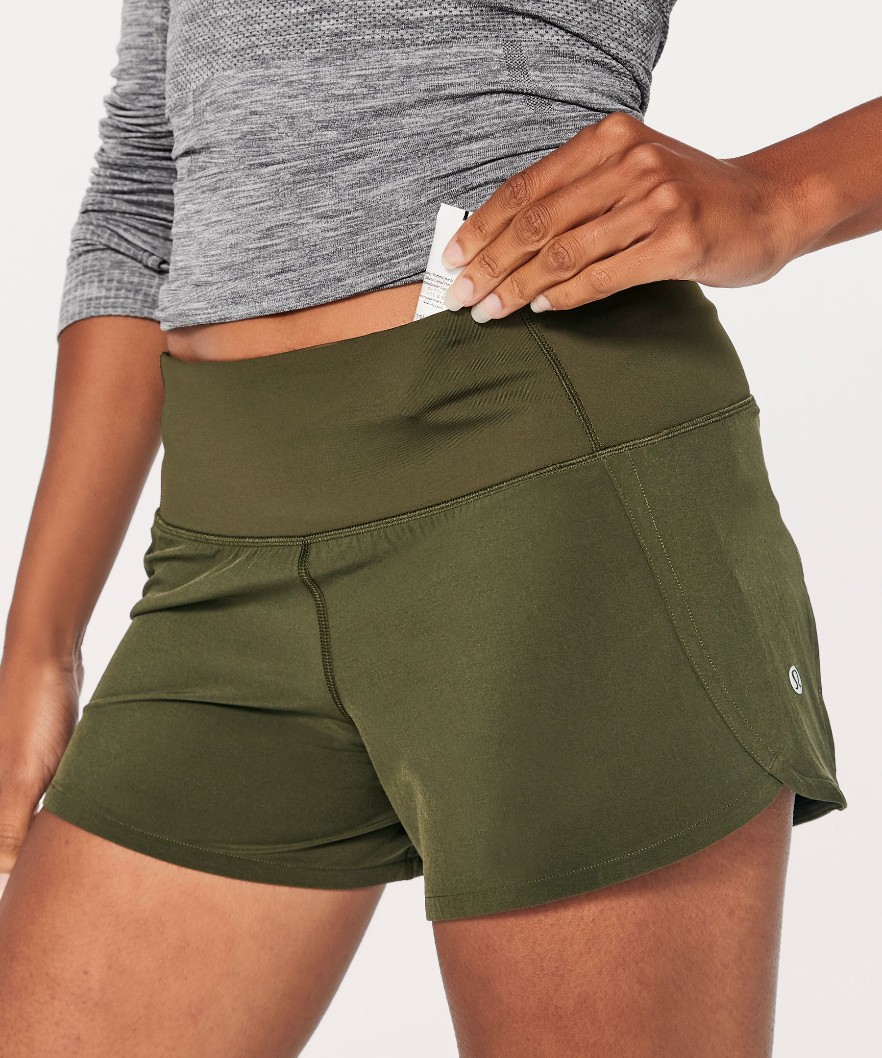 Lululemon Run Times Short Ii*4" In Dark Olive