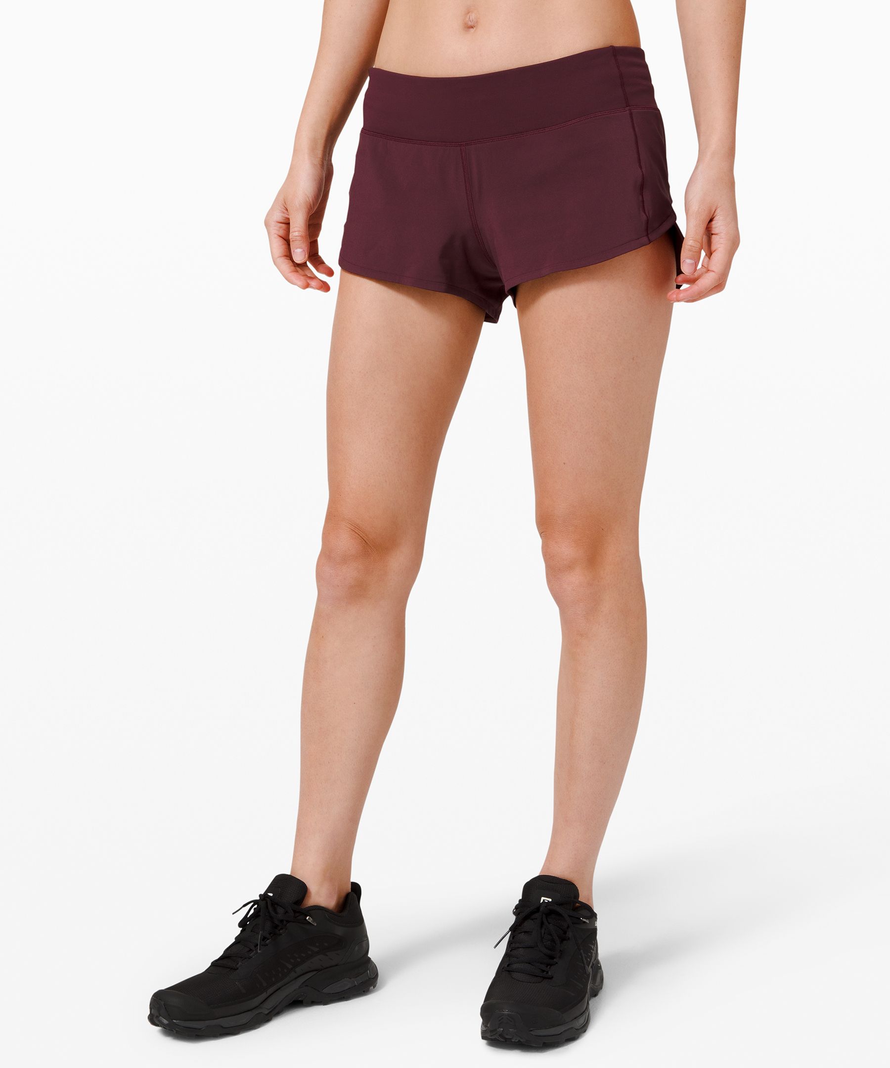 Lululemon Speed Up Low-rise Short 2.5" In Burgundy