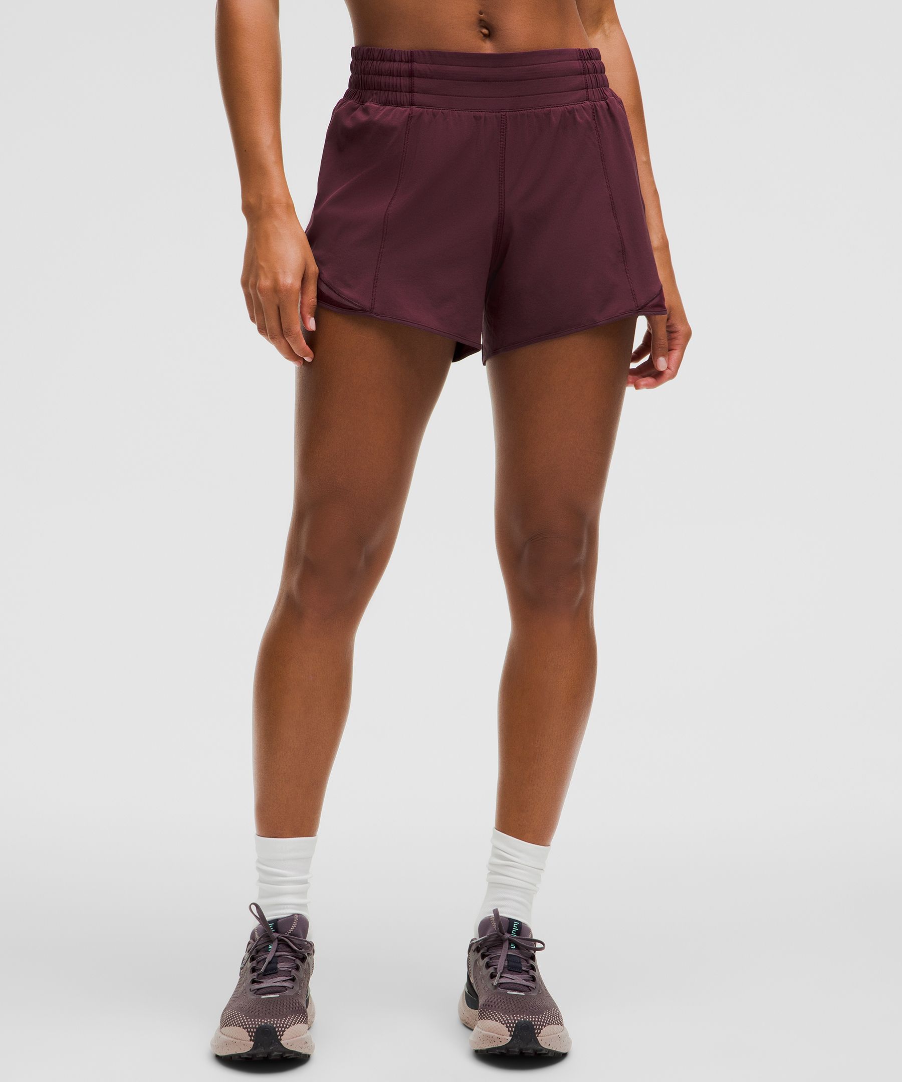 Hotty Hot High-Rise Lined Short 4" - Burgundy