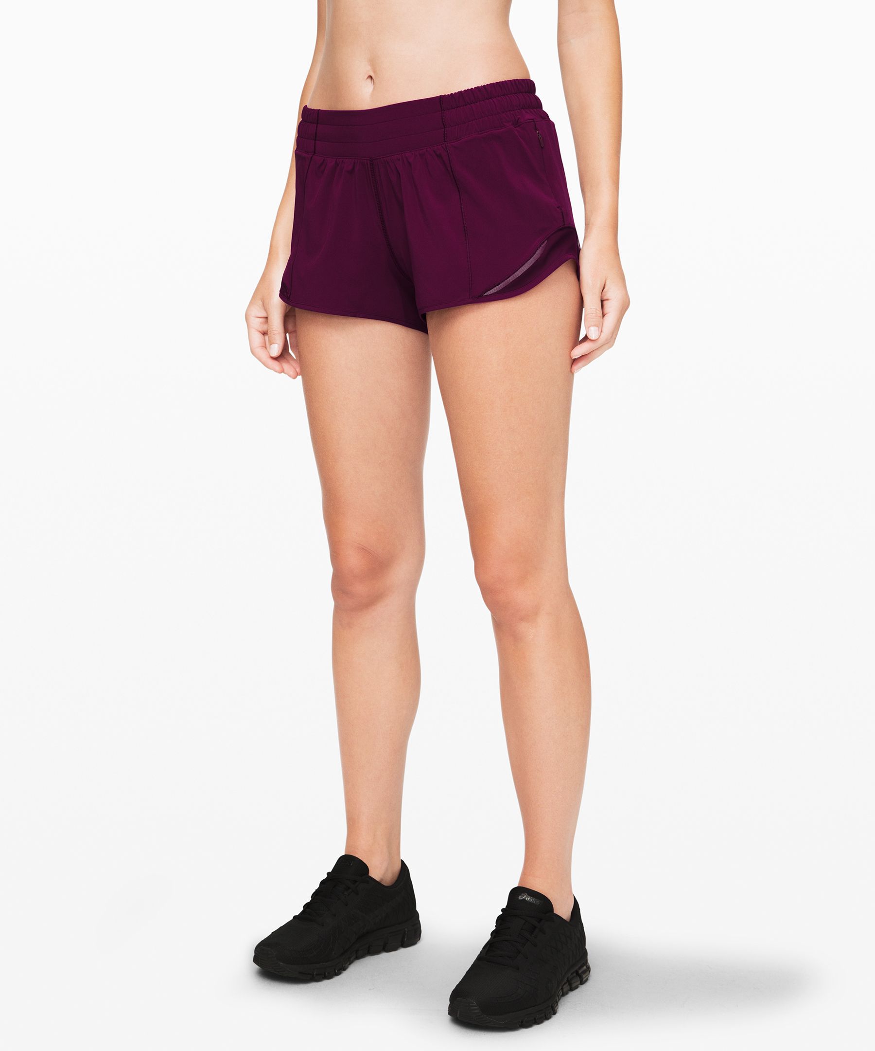 Women's Athletic Shorts - White Crane - Amethyst Ascent