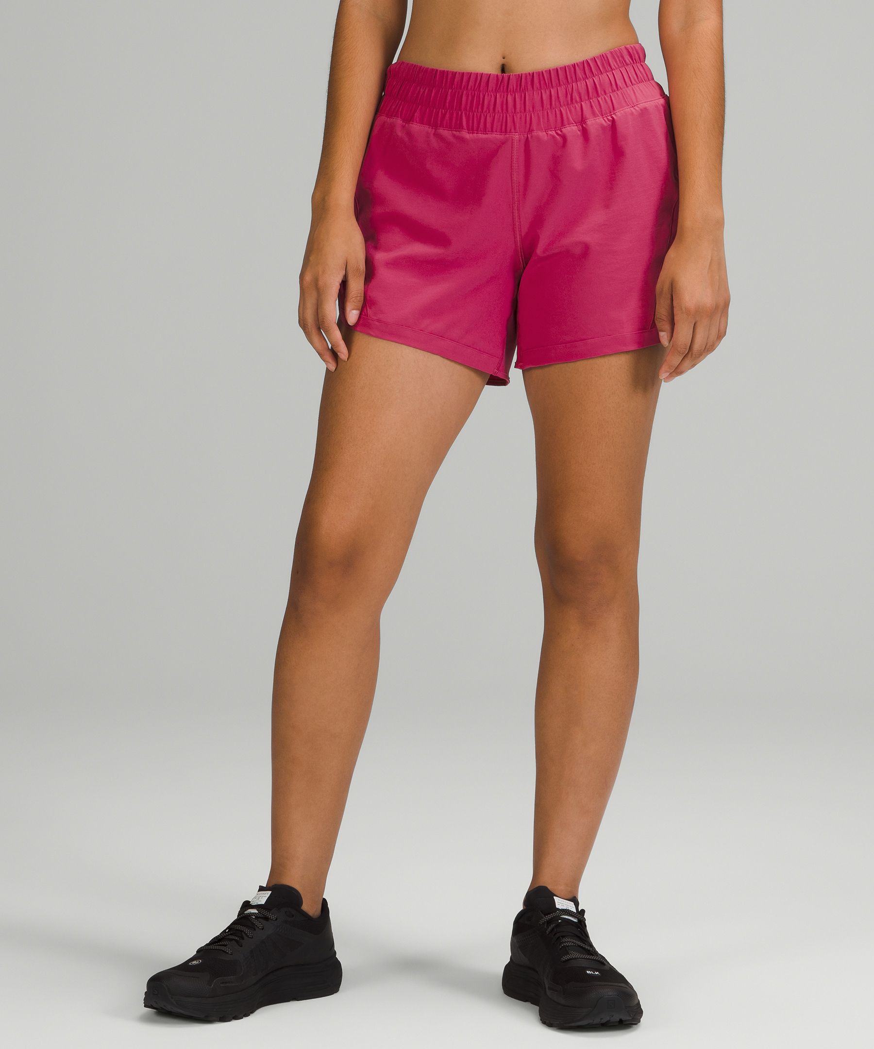 Lululemon Track That Mid-rise Lined Shorts 5 In Pale Raspberry