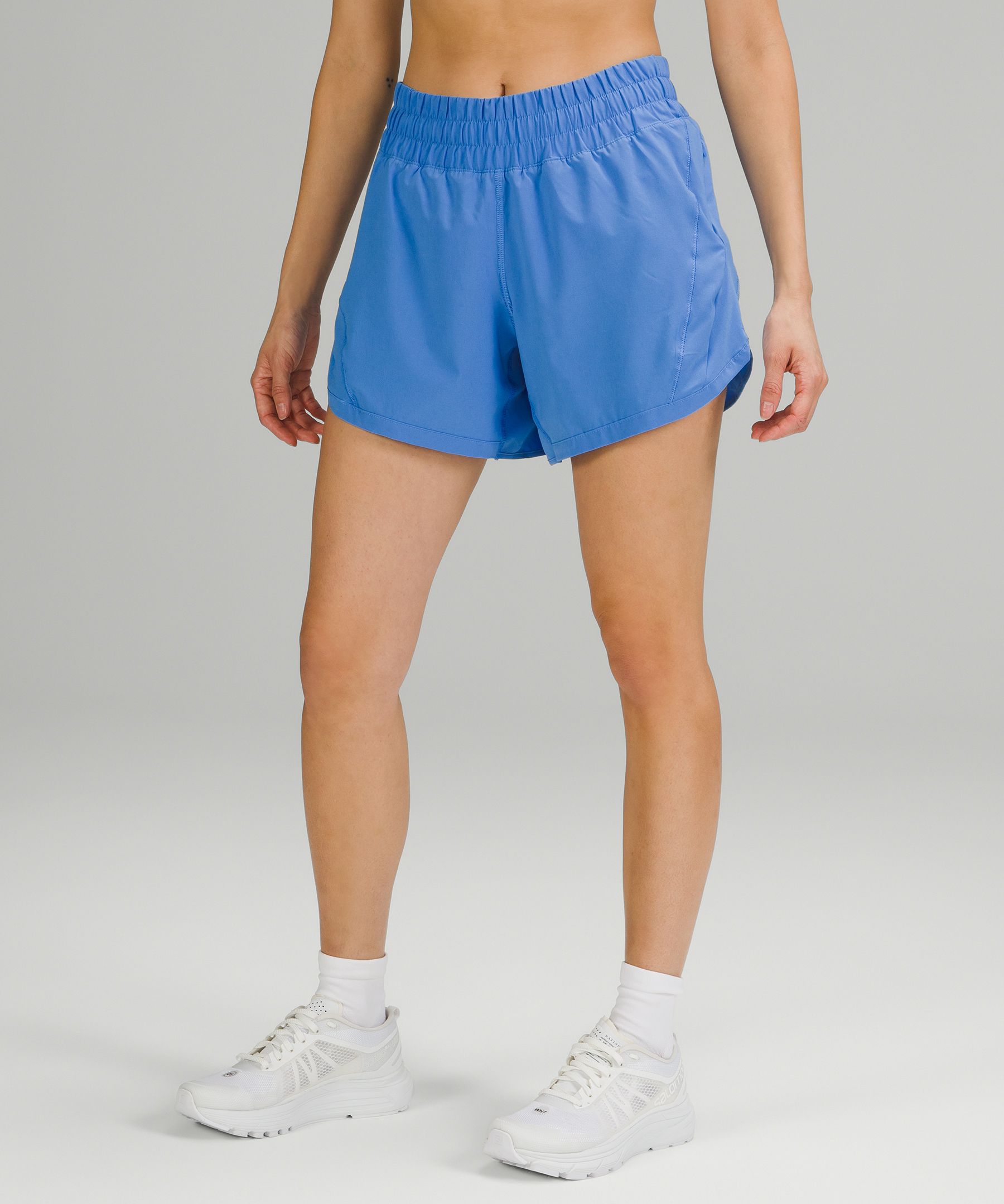 Lululemon Track That Mid-rise Lined Shorts 5" In Blue