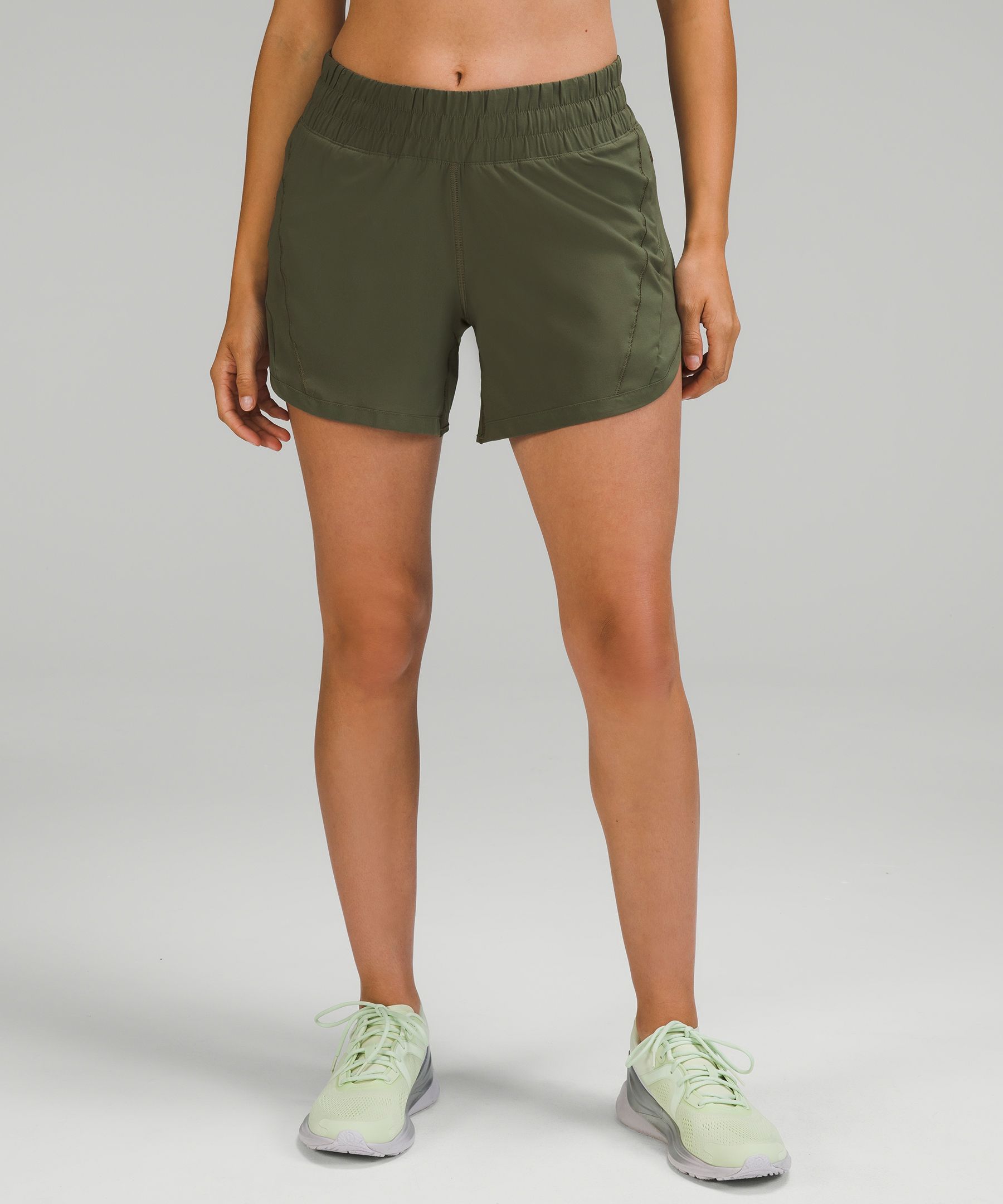 Lululemon Track That Mid-rise Lined Shorts 5" In Carob Brown