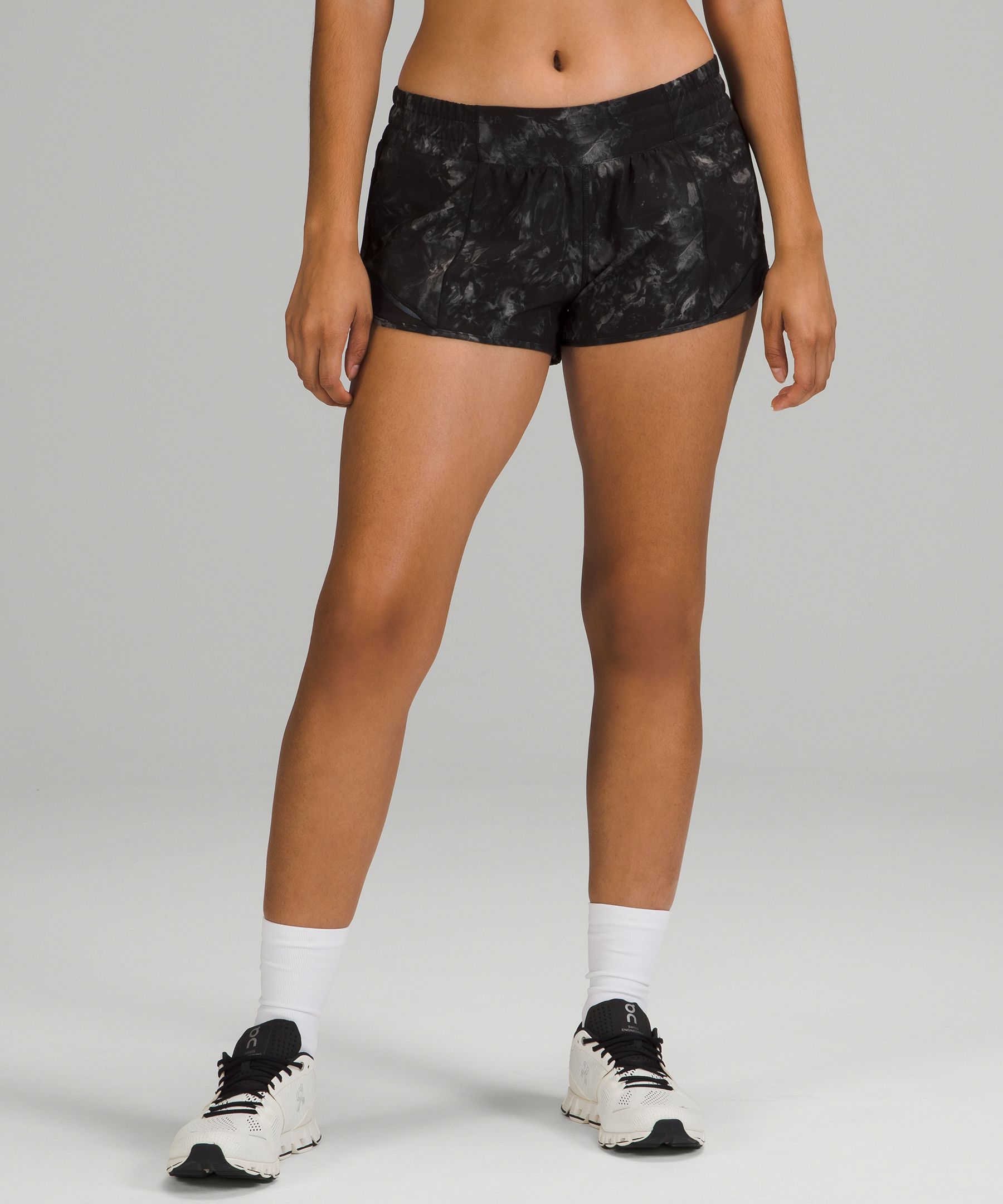 Lululemon Speed Up Low-rise Lined Shorts 2.5 In Heritage 365 Camo Deep  Coal /black