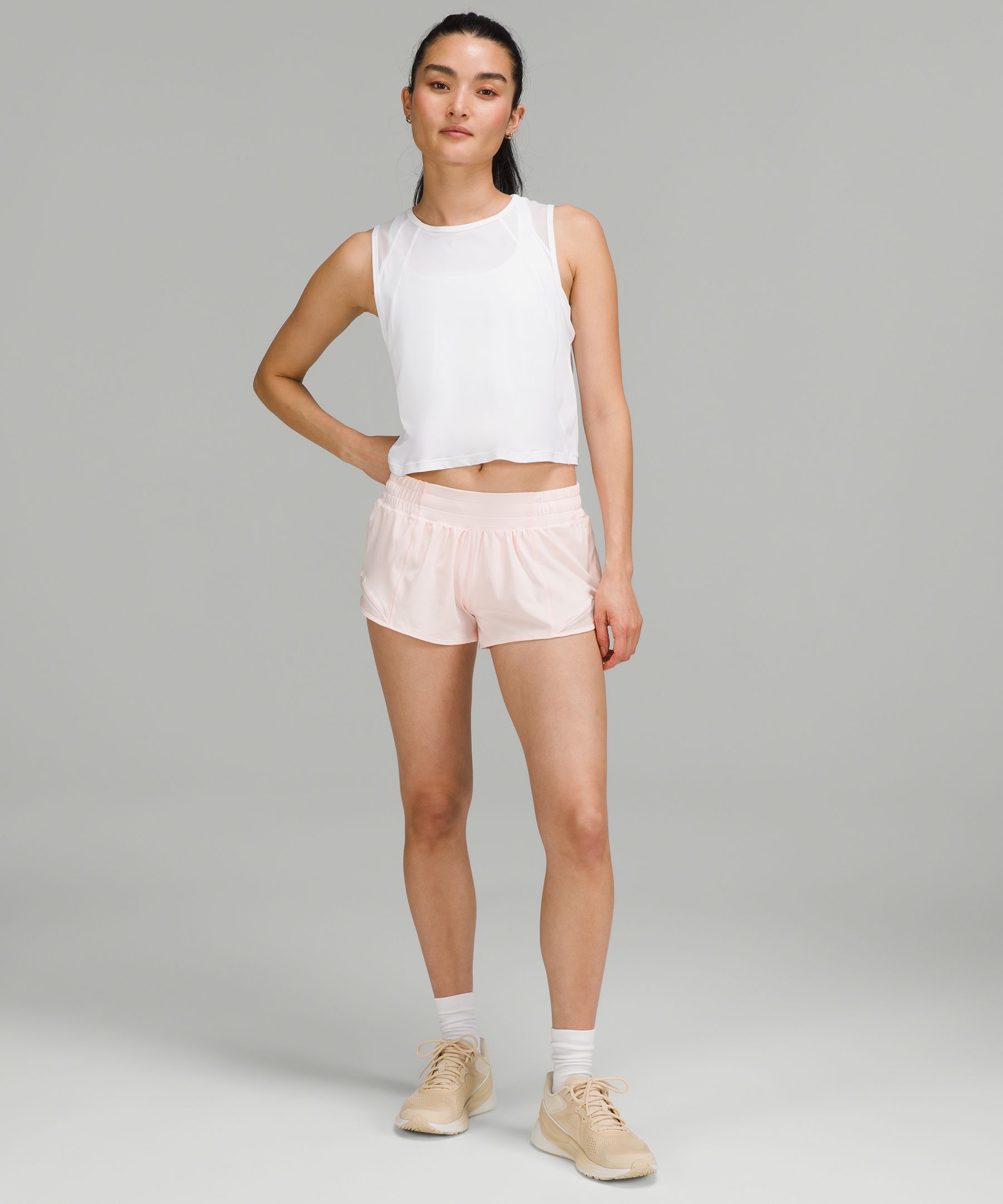 Shop Lululemon Hotty Hot Low-rise Lined Shorts 2.5" In Strawberry Milkshake