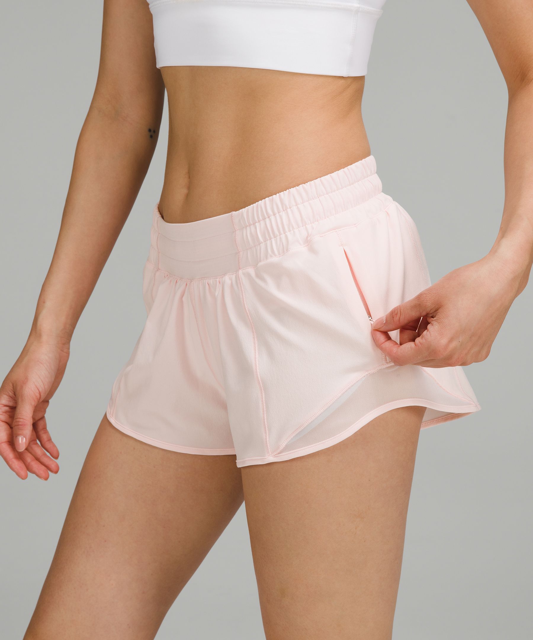 Shop Lululemon Hotty Hot Low-rise Lined Shorts 2.5" In Strawberry Milkshake