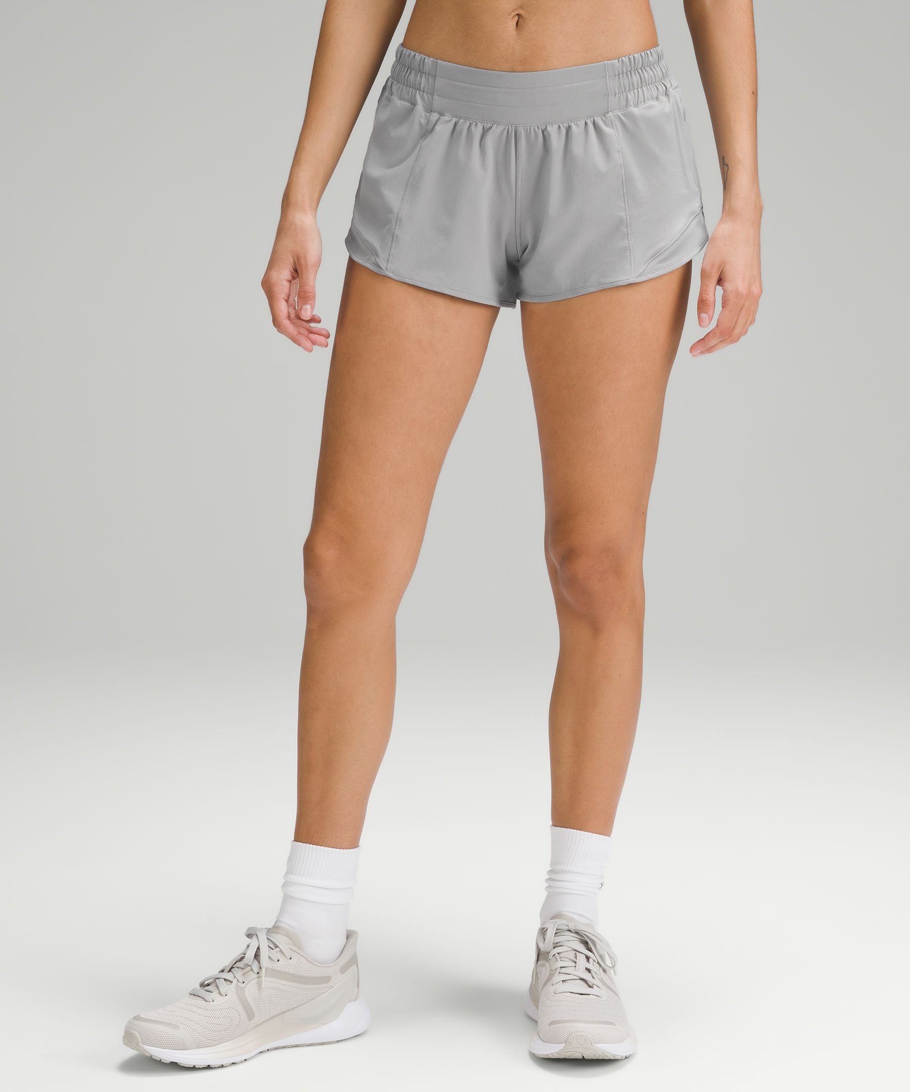 Lululemon Size 14 Hotty Hot Low-Rise Lined Short 2.5 , Heather Black, New,  $68