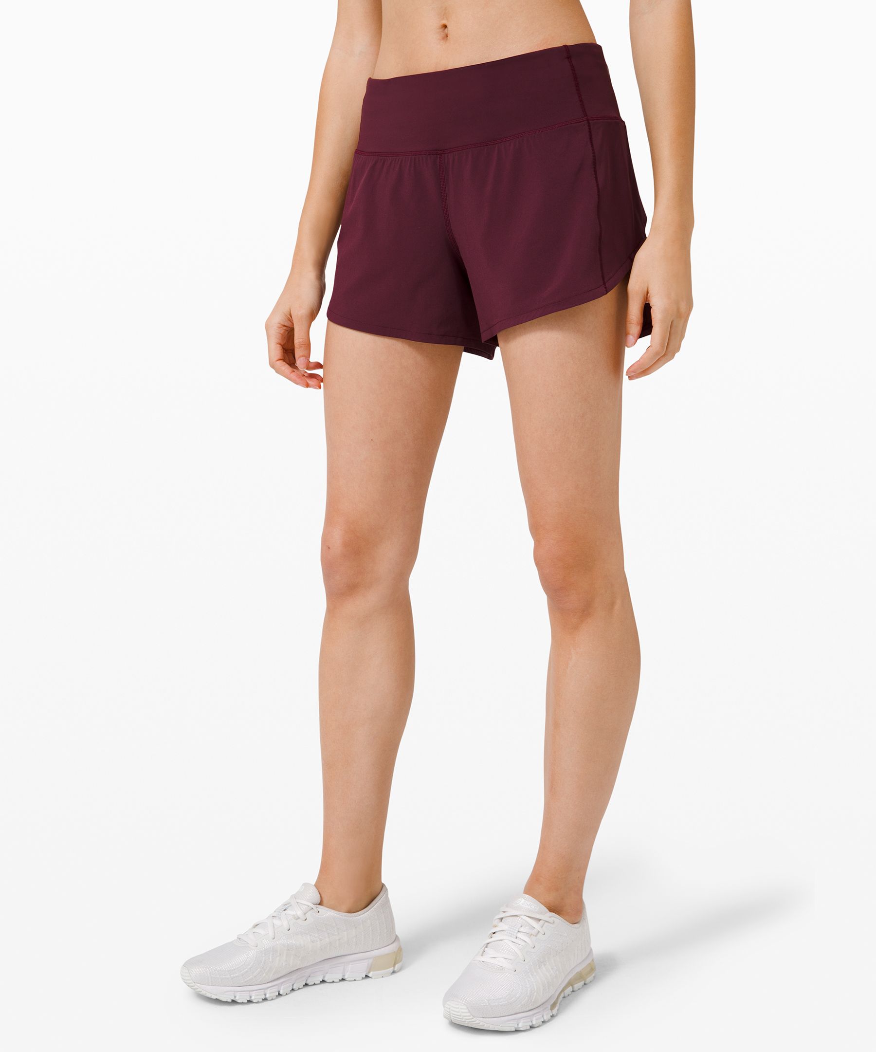 Lululemon Speed Up Short Long *4" Updated Fit In Burgundy