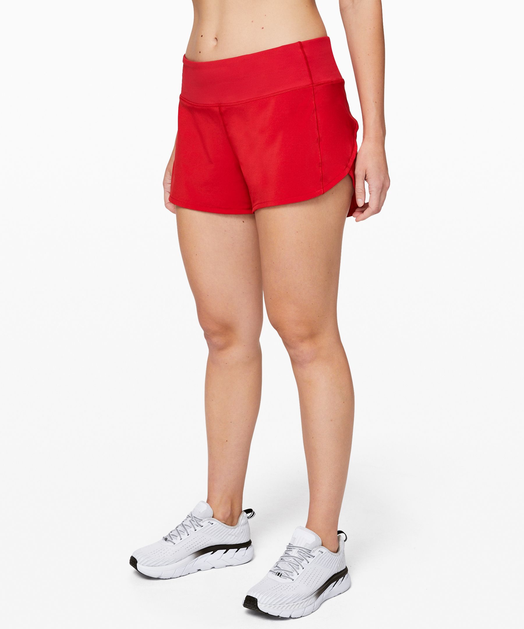 Lululemon Speed Up Short (long) *4" In Flamenco Red